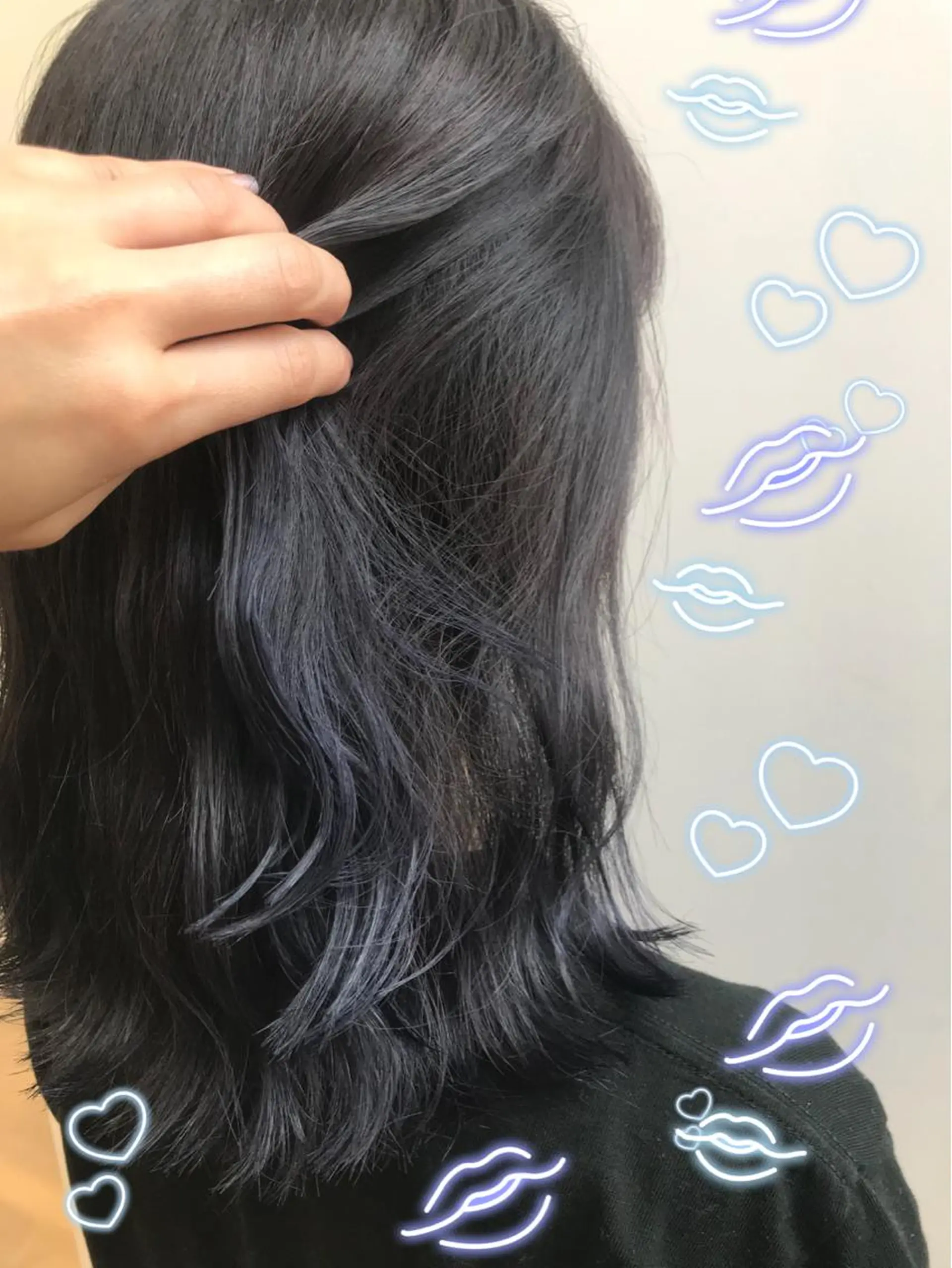 ミディアム カラー ネイビーカラー 新宿駅近♡個室 ♡関口三都季🌜のヘアスタイル