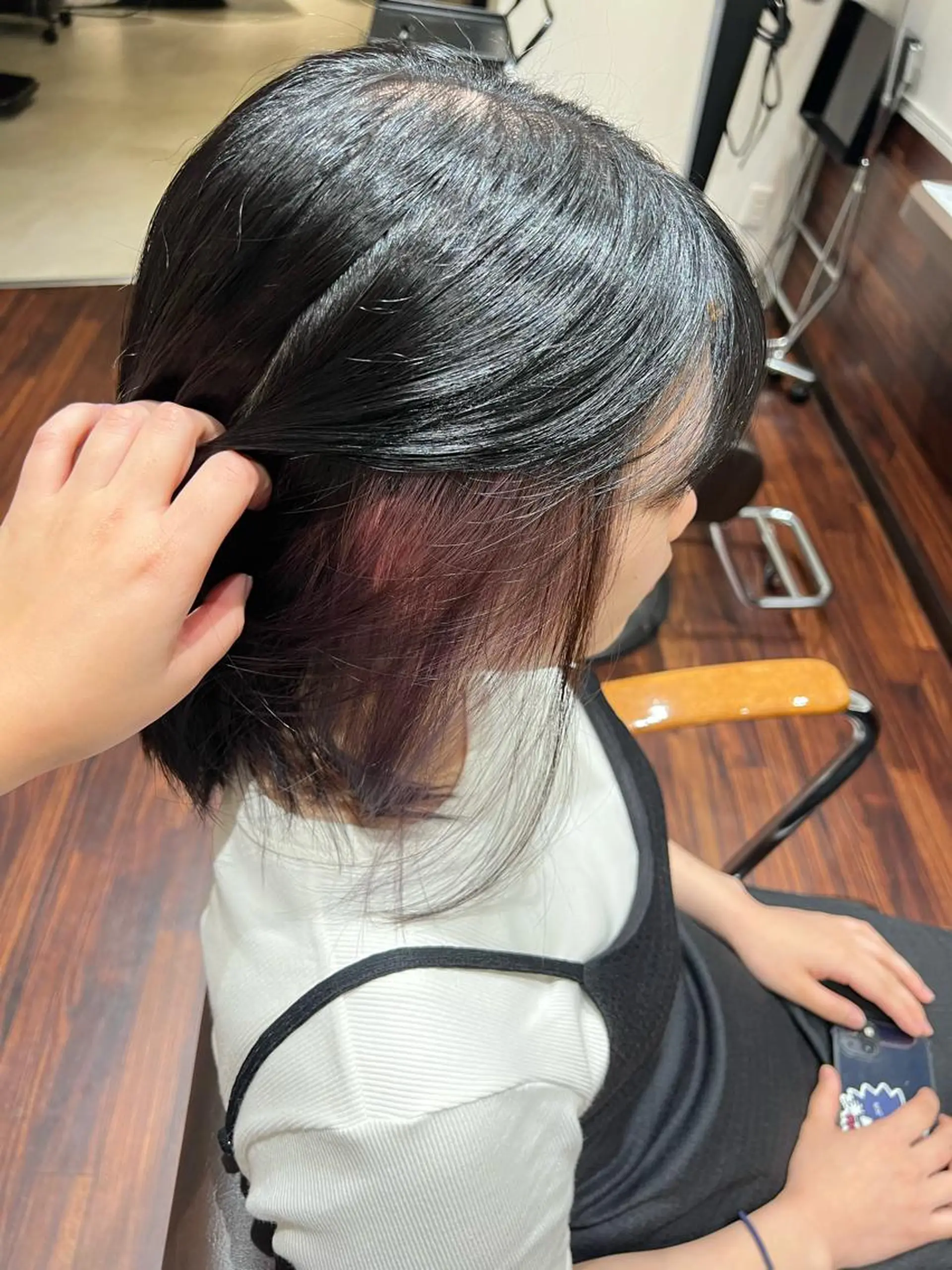 カラー イヤリングカラー ラベンダーカラー ラベンダーピンク ネイビーカラー ピンクカラー Sanae .のヘアスタイル