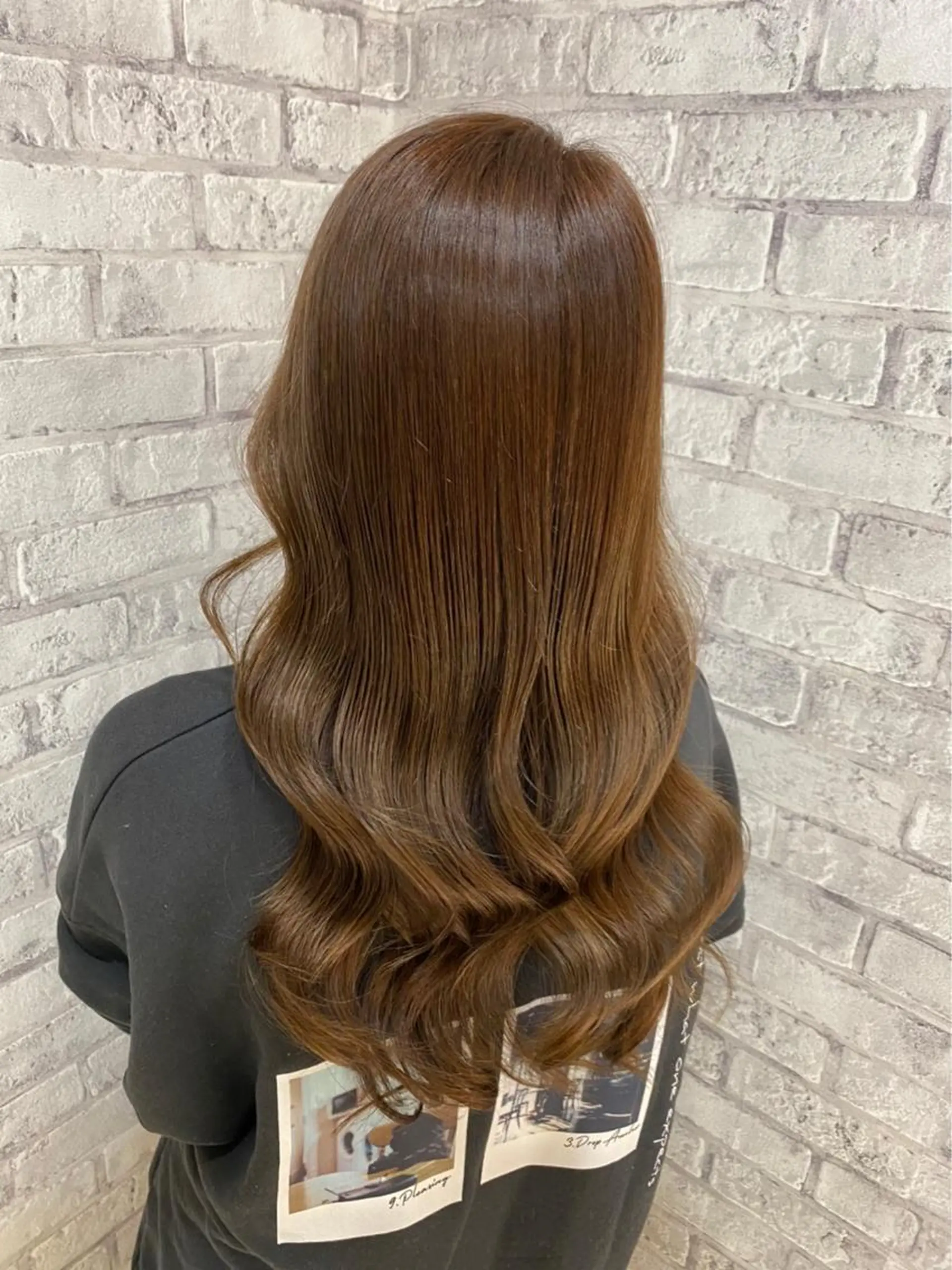セミロング カラー ヘアアレンジ ベージュカラー ブリーチ ダブルカラー ラテベージュ ブリーチなしカラー カット ヘアカラー トリートメント ヘアセット EARTH 越谷店のヘアスタイル