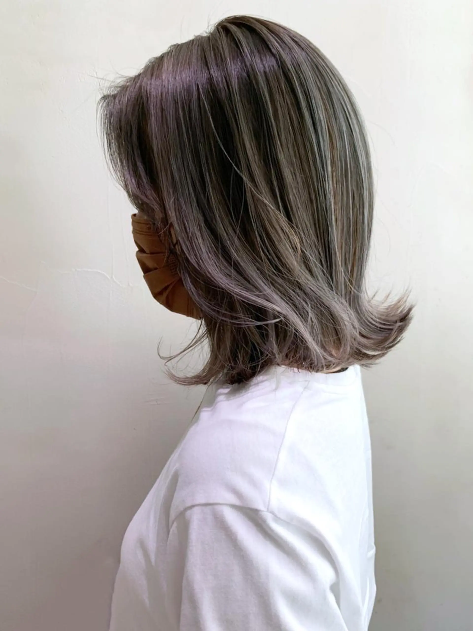 ミディアム カラー パーマ ヘアアレンジ バレイヤージュ レイヤーカット ITbyALBUM 藤沢店のヘアスタイル