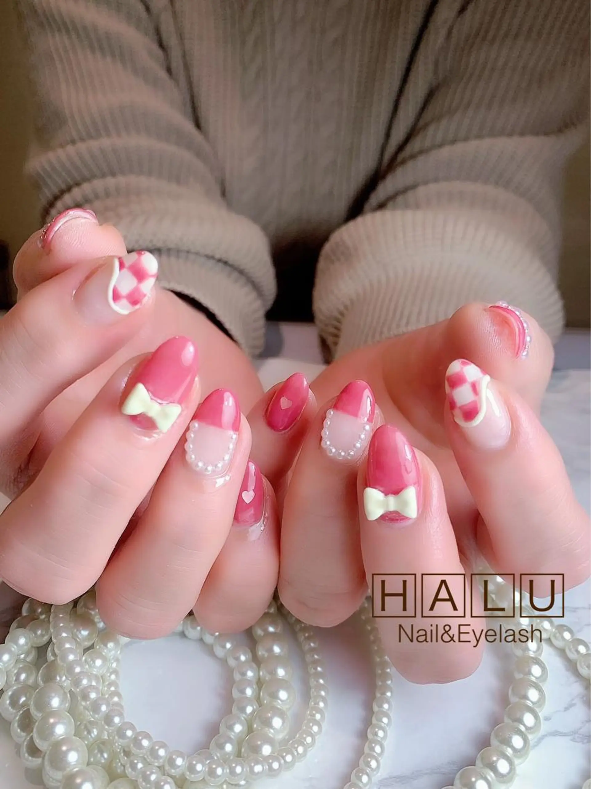 ネイル ガーリー バレンタイン HALU ハルのネイルデザイン