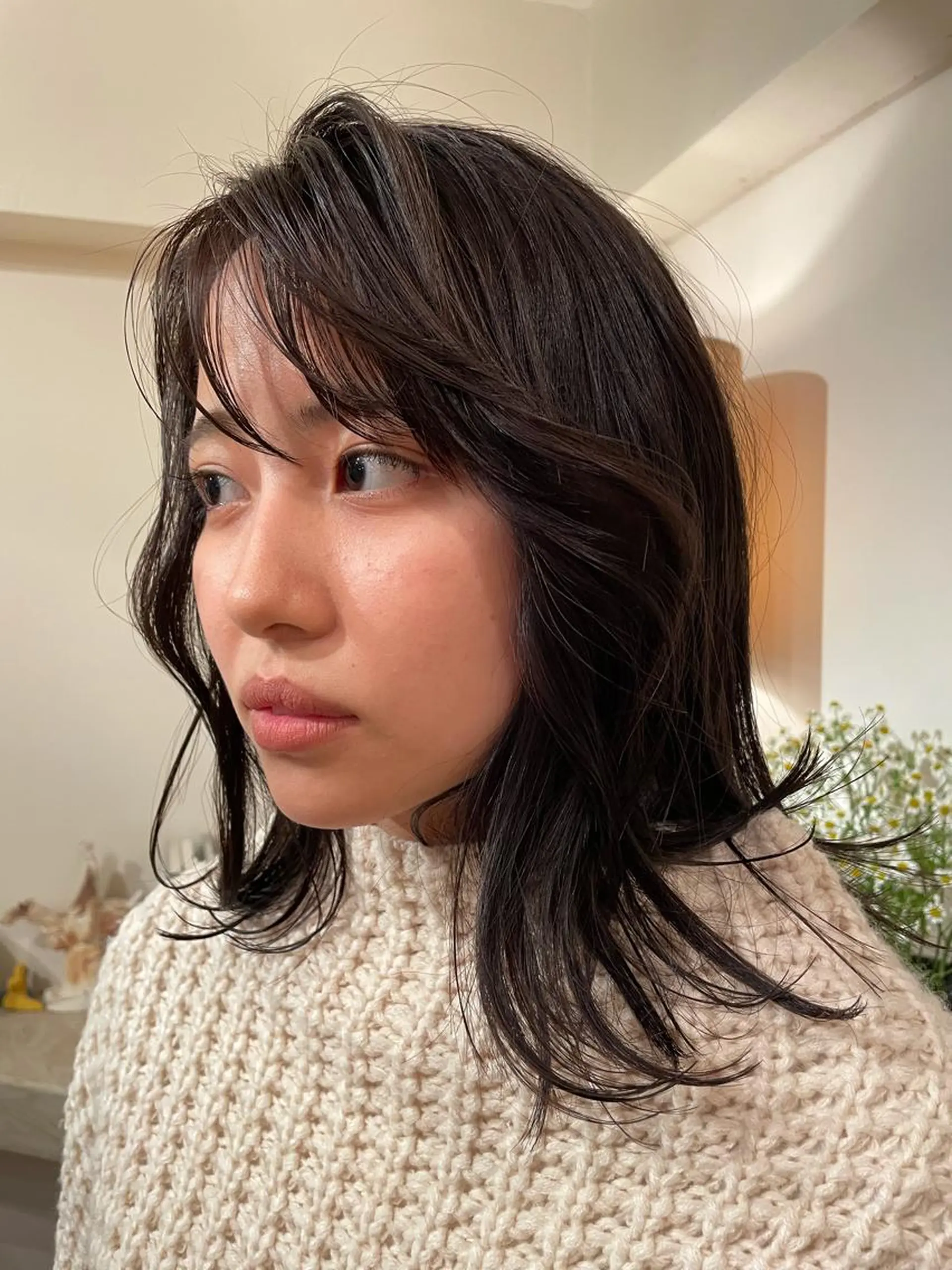 セミロング カラー 似合わせカット ⚪️ISHIZUKA AOI⚪️のヘアスタイル