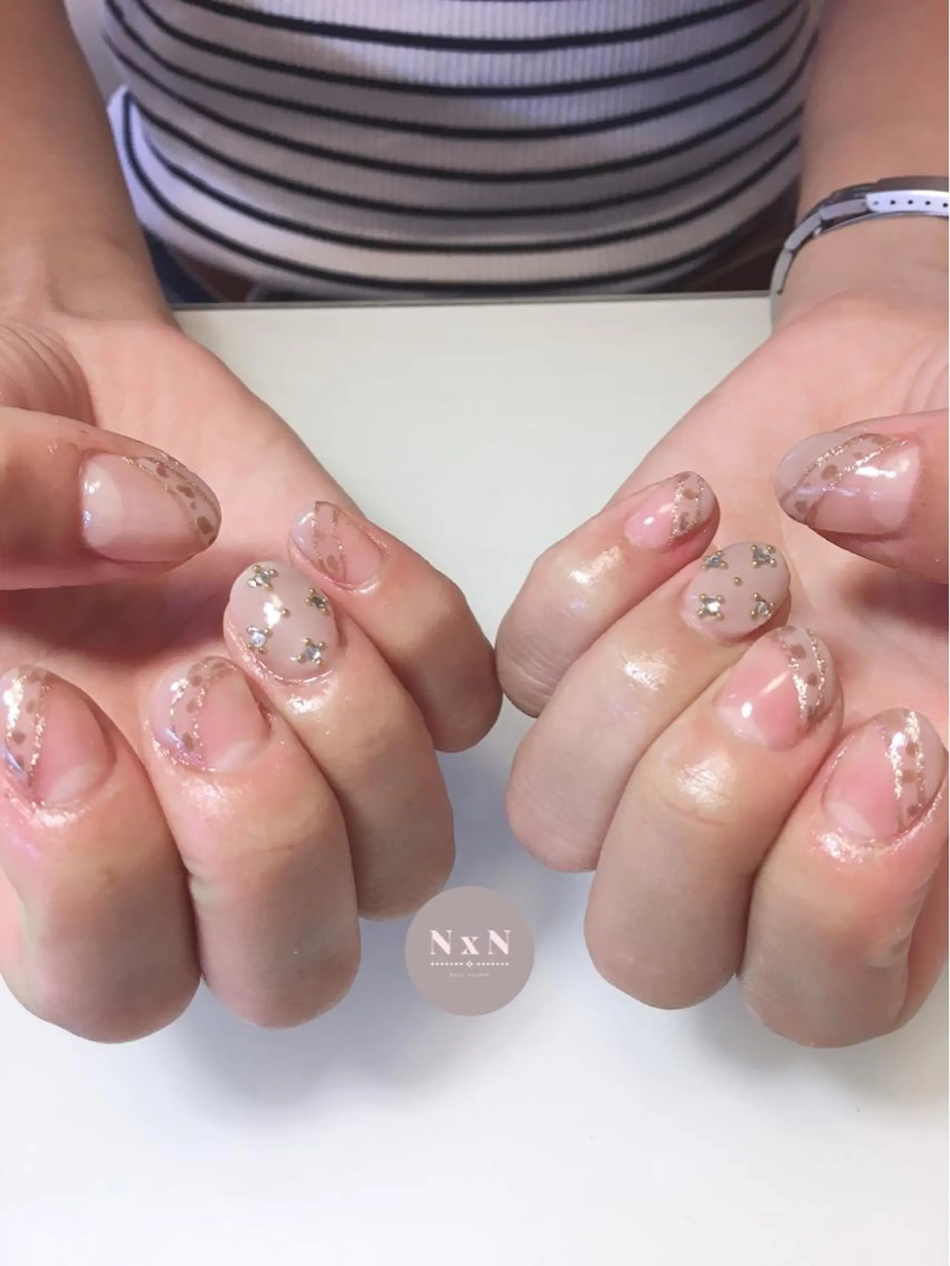 ネイル フレンチネイル ジェルネイル オフィスネイル ぷっくりネイル ハンドネイル nail salon N×Nのネイルデザイン