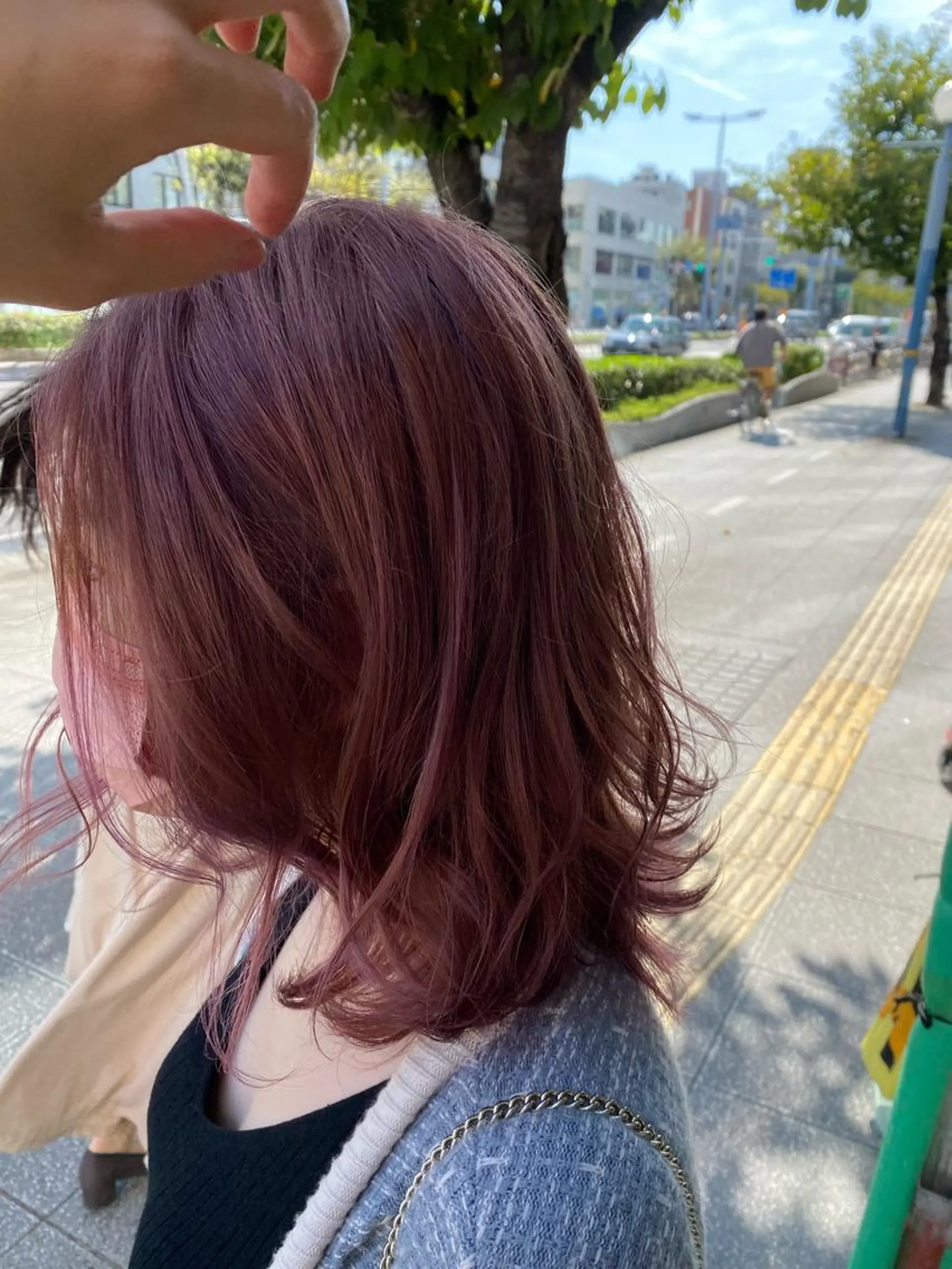 ミディアム カラー ピンクカラー ヘアカラー BELO キエのヘアスタイル