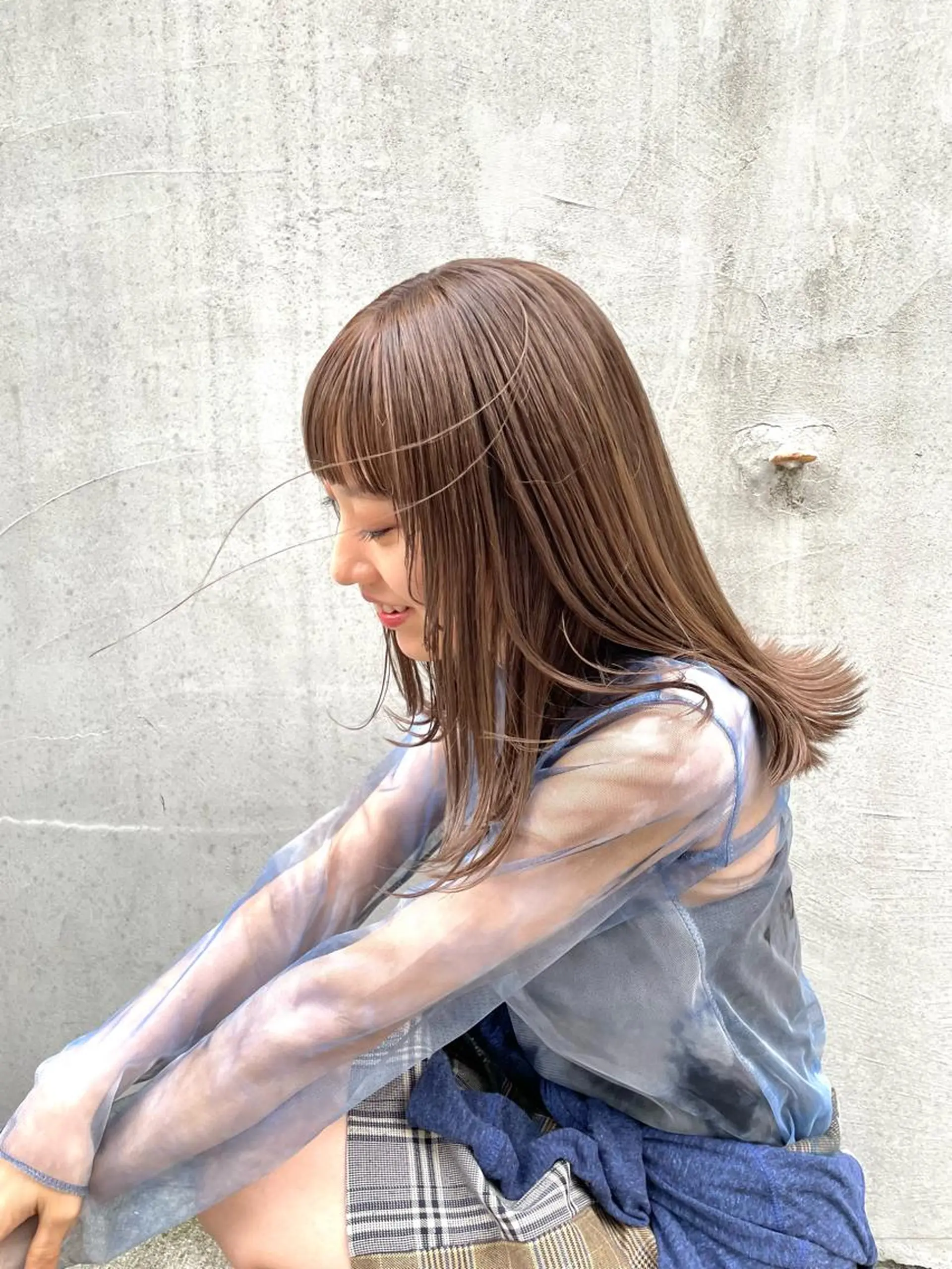 セミロング カラー ベージュカラー ラベンダーカラー ラベンダーベージュ HIBIKI/原宿 ハッシュカット🪄のヘアスタイル