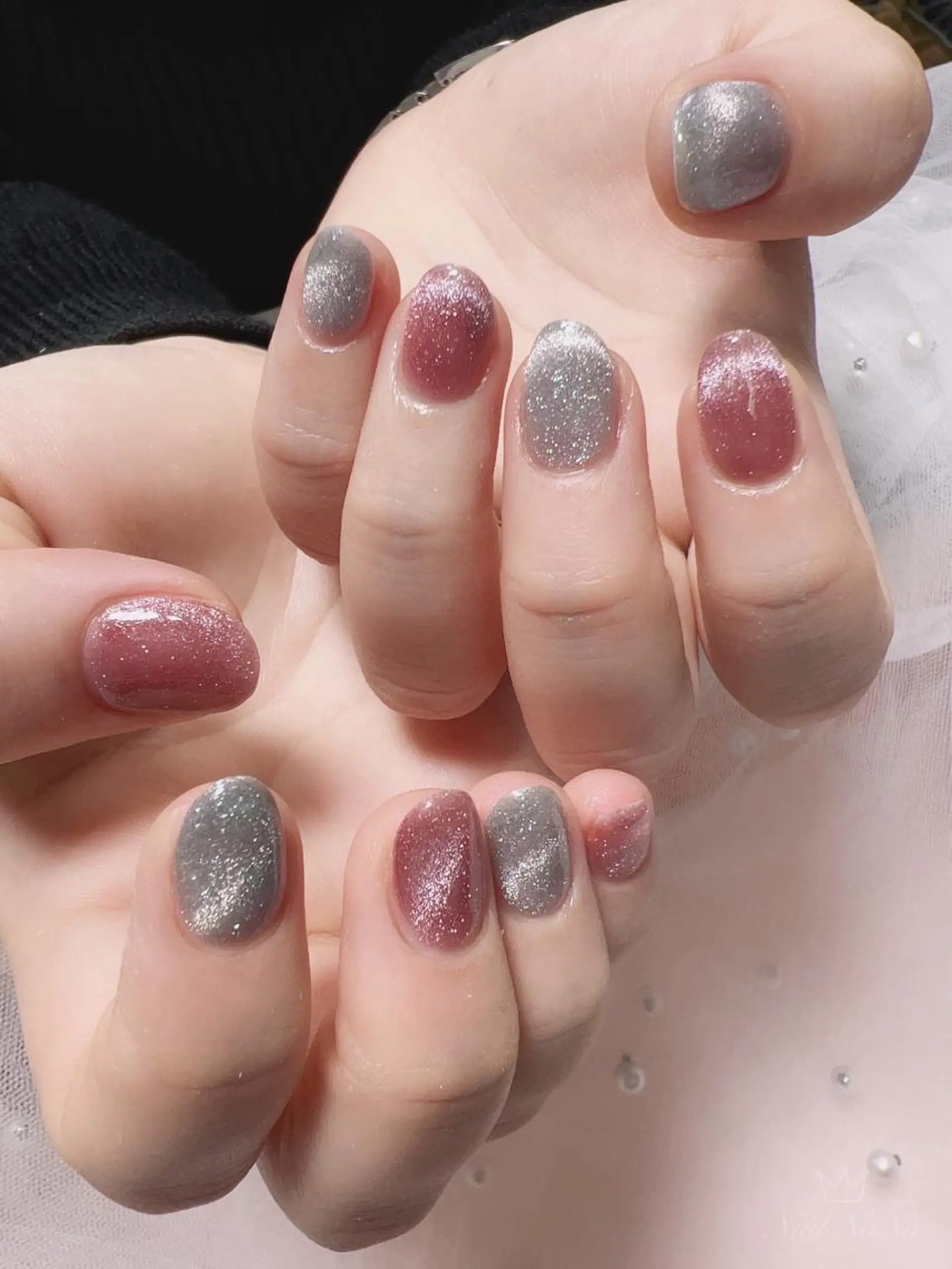 ショート カラー ネイル ピンクカラー マグネットネイル ピンク ハンドネイル Nail NaNaのネイルデザイン