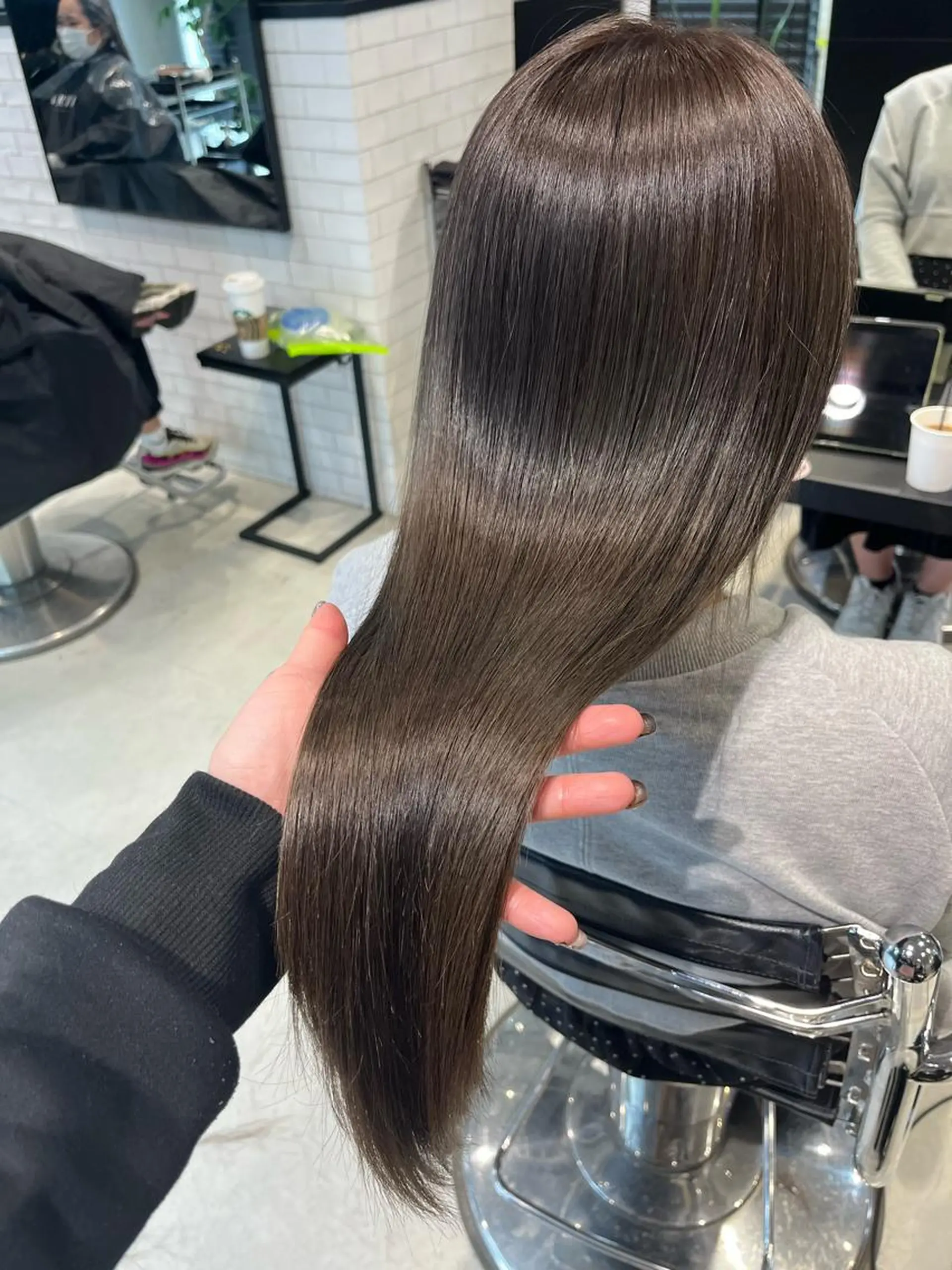 セミロング カラー パーマ ヘアアレンジ カット ヘアカラー トリートメント ヘッドスパ ヘアセット 透明感/オリーブ/ グレージュ/YUKAのヘアスタイル