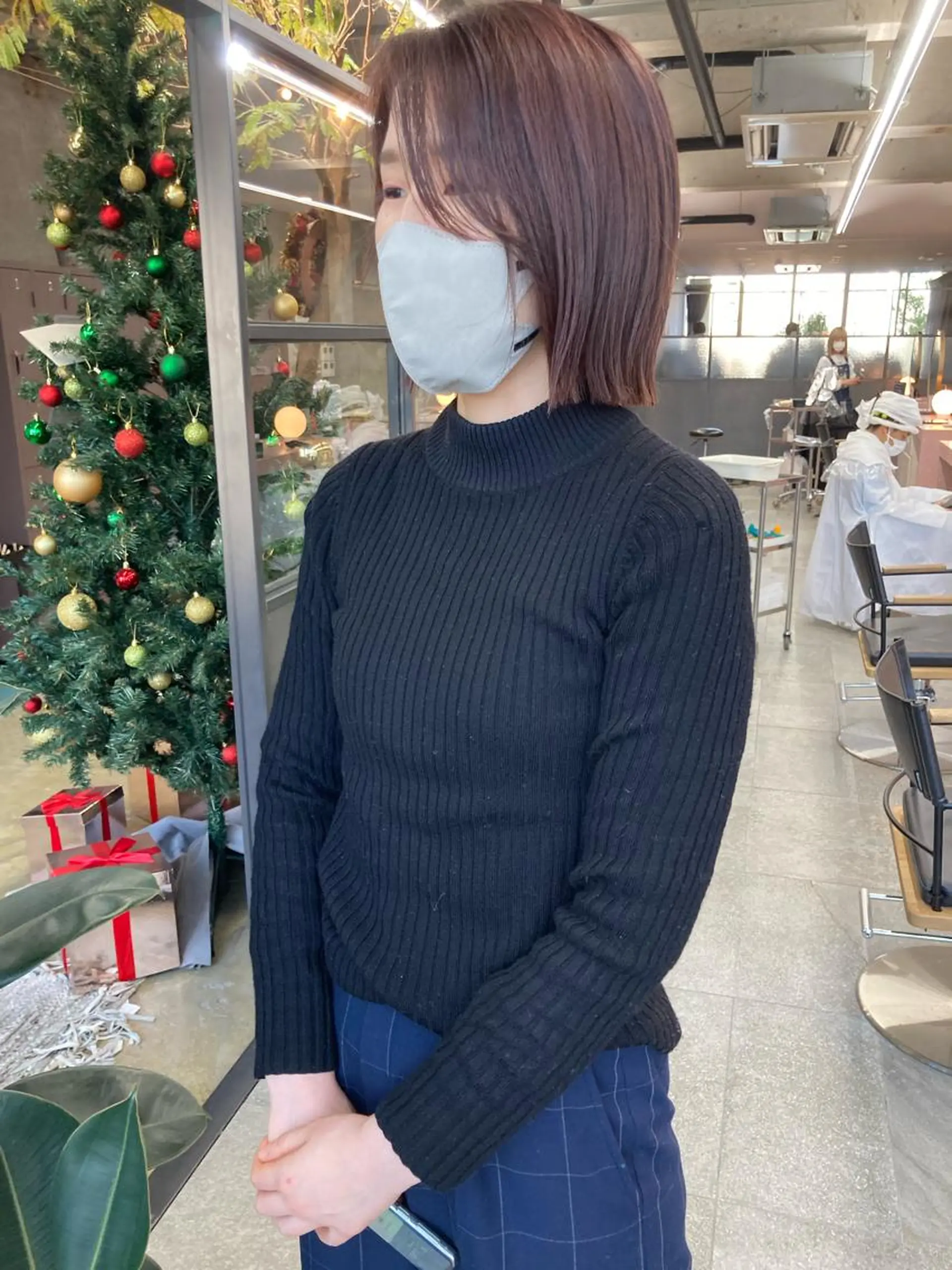 ミディアム カラー ラベンダーカラー ラベンダーピンク ピンクカラー 小木曽智美 /ボブ/ショートのヘアスタイル