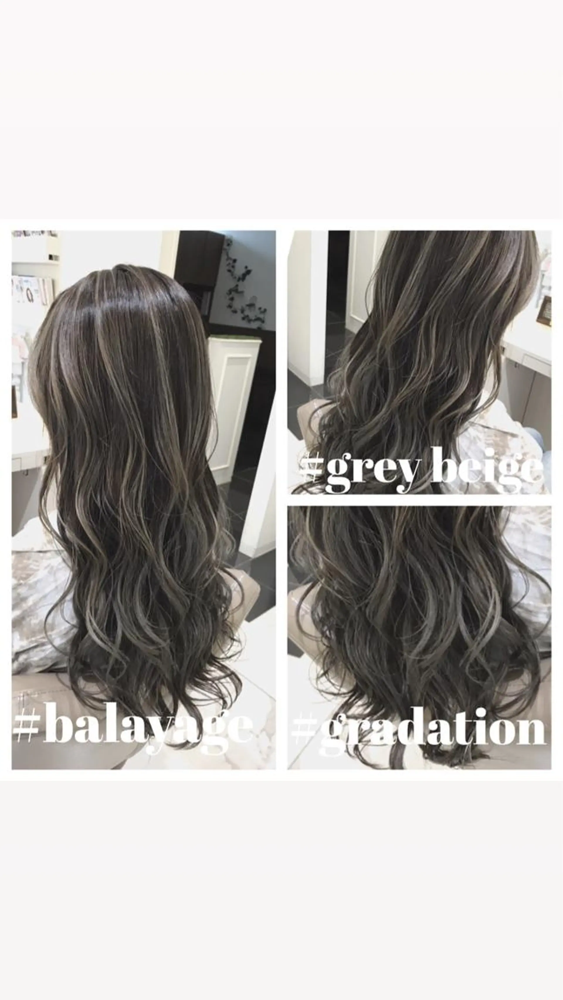 ロング カラー バレイヤージュ グレージュ レイヤーカット カット ヘアカラー 山崎俊輔/髪質改善 /バレイヤージュのヘアスタイル