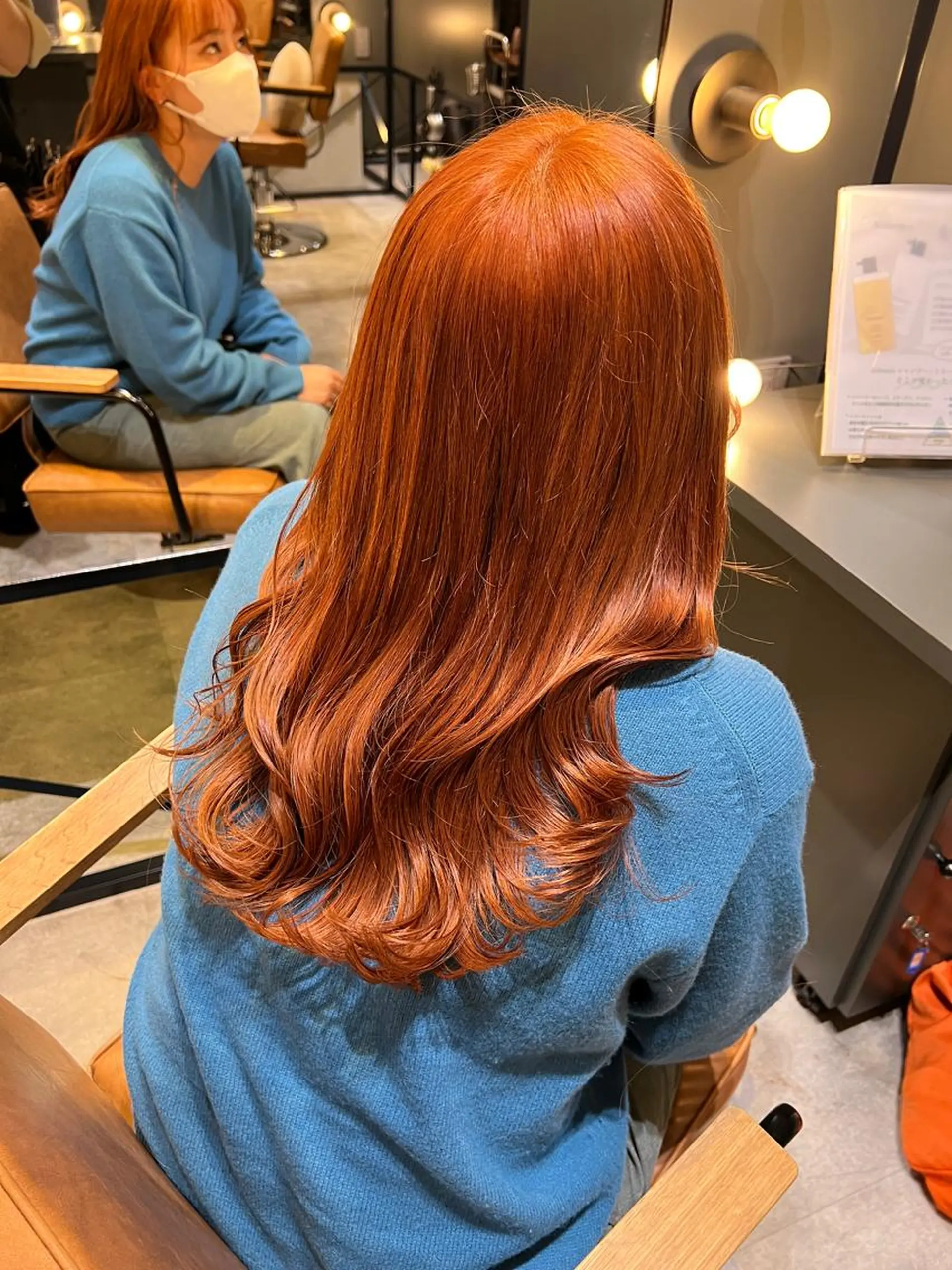 ロング カラー オレンジ THINK SHOP sakiのヘアスタイル
