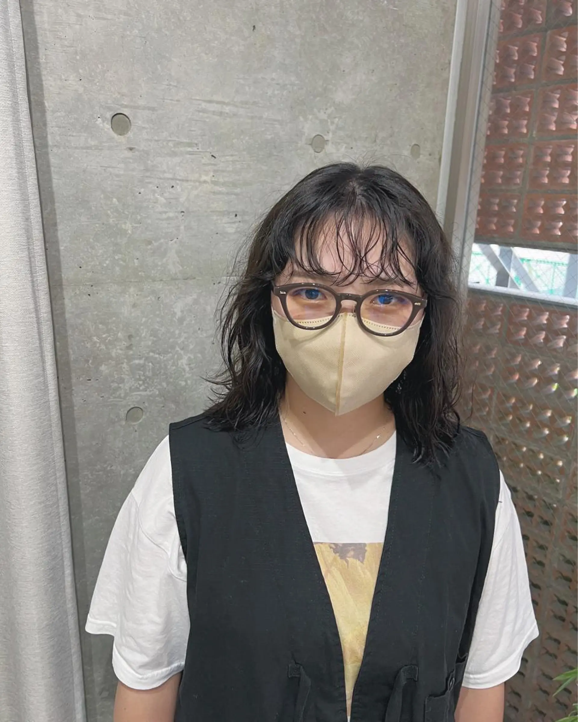 ミディアム カラー パーマ ボブパーマコテ巻き風 パーマNo1深江秀平のヘアスタイル