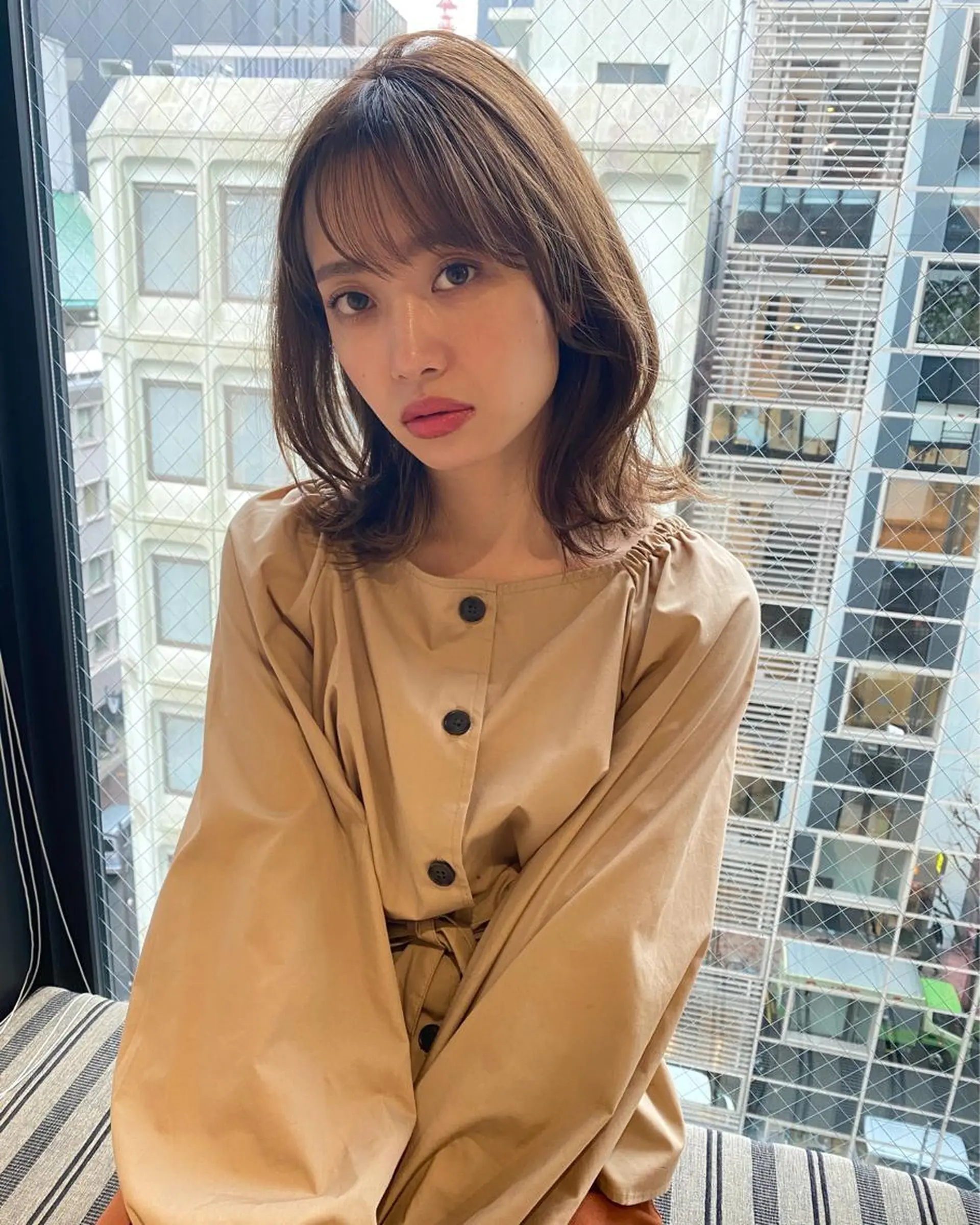 ミディアム カラー ヘアカラー トリートメント 艶カラー/似合わせ 💖Emmy💖のヘアスタイル