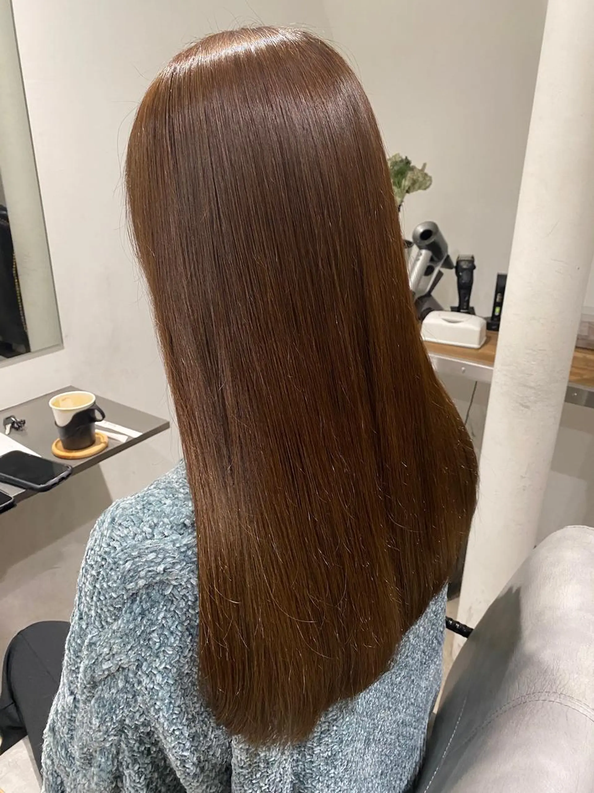 ロング カラー 縮毛矯正 とびまつ /ショート/脱白髪染のヘアスタイル