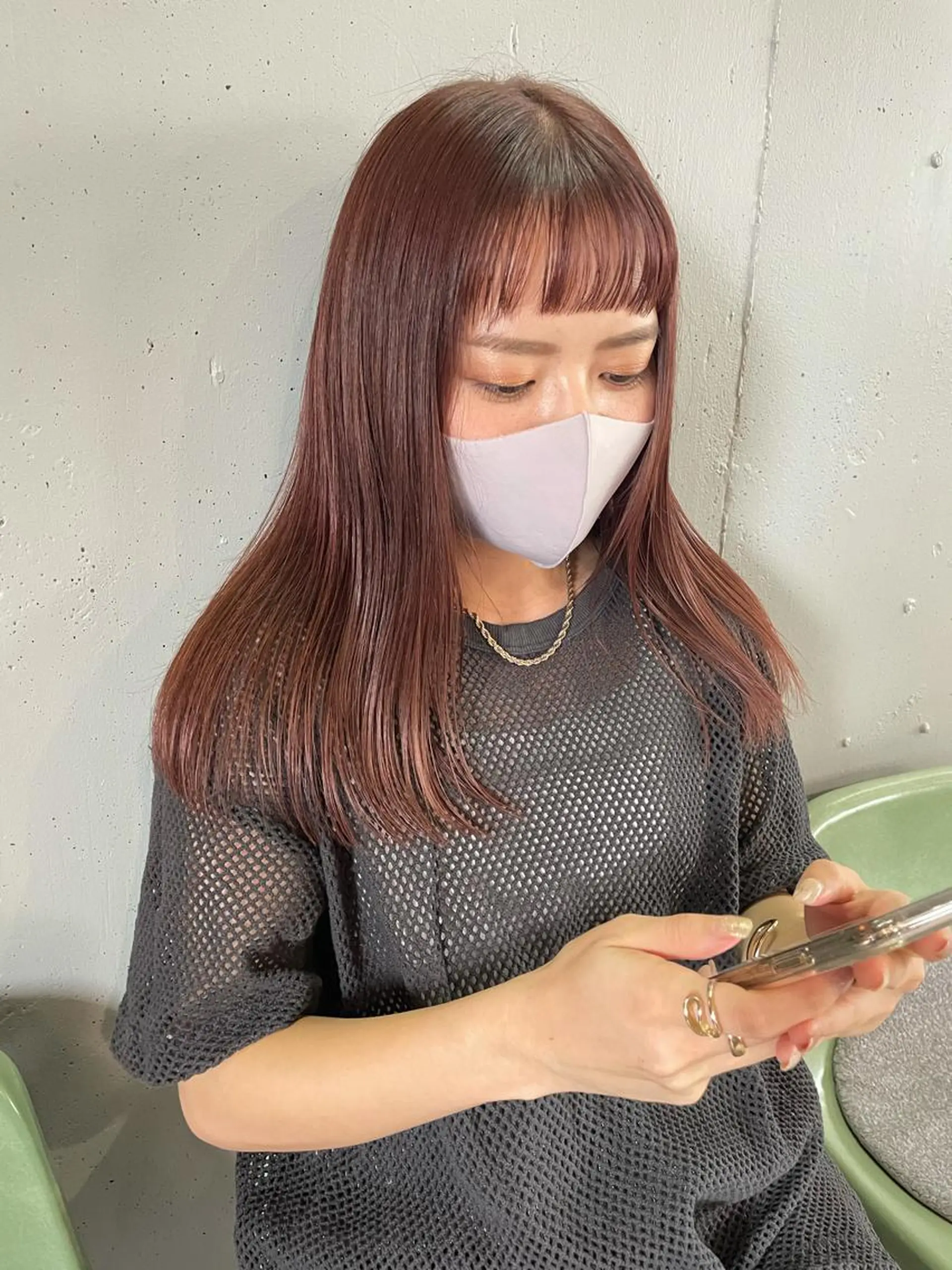 セミロング セミロングパーマ ハイライト 髪質改善 縮毛矯正 トリートメント カット ヘアカラー パーマ トリートメント 🌼褒められヘア🌼 kaoのヘアスタイル