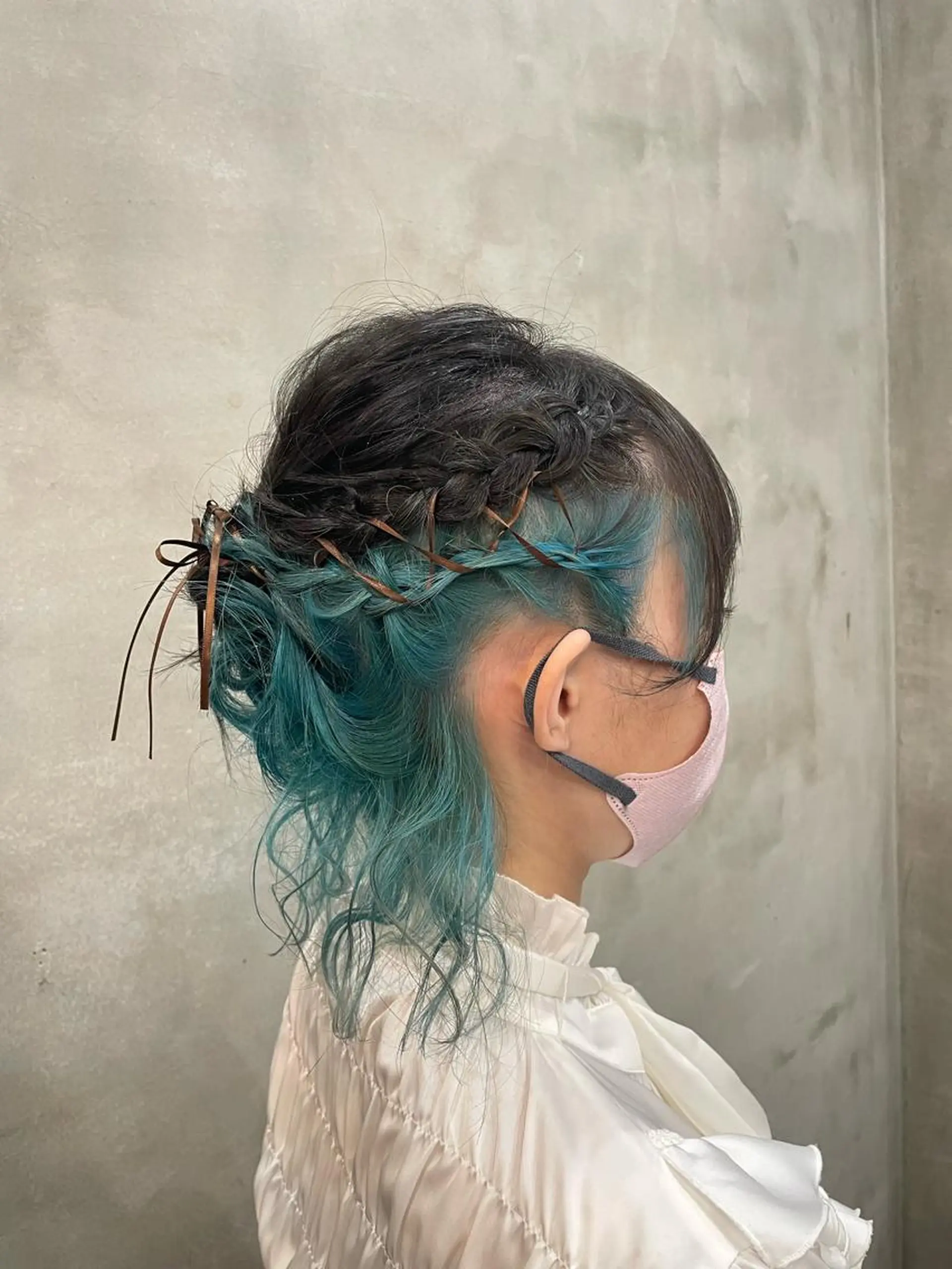 ミディアム ヘアアレンジ ヘアセット 【ピンク/韓国ヘア/ ヘアセット】亜海のヘアスタイル