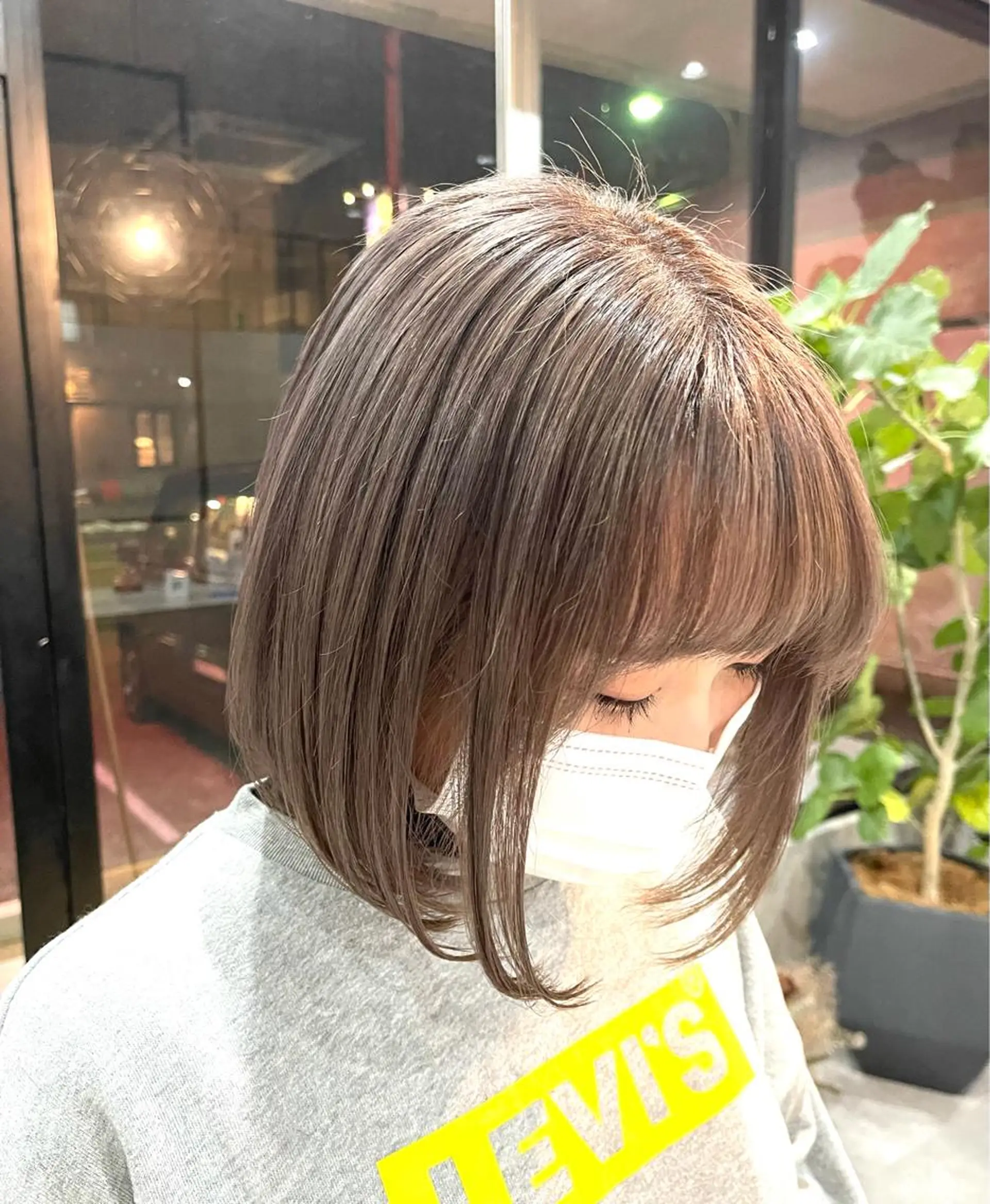 ミディアム カラー カット ヘアカラー トリートメント 一ノ瀬 暁のヘアスタイル