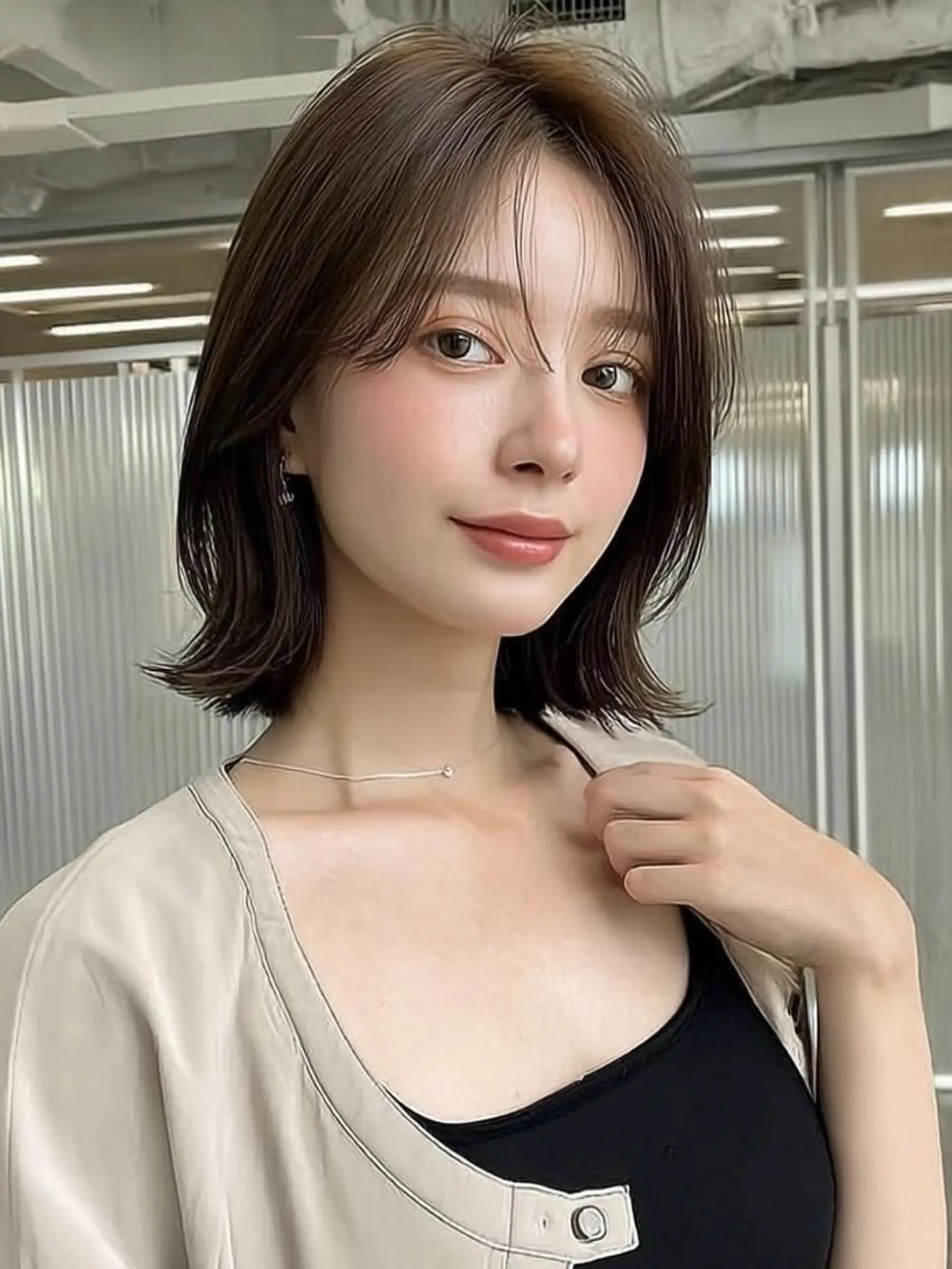 ミディアム 髪質改善 縮毛矯正 トリートメント 酸熱トリートメント カット ヘアカラー 髪質改善/艶カラー /透明感/石田桃子のヘアスタイル