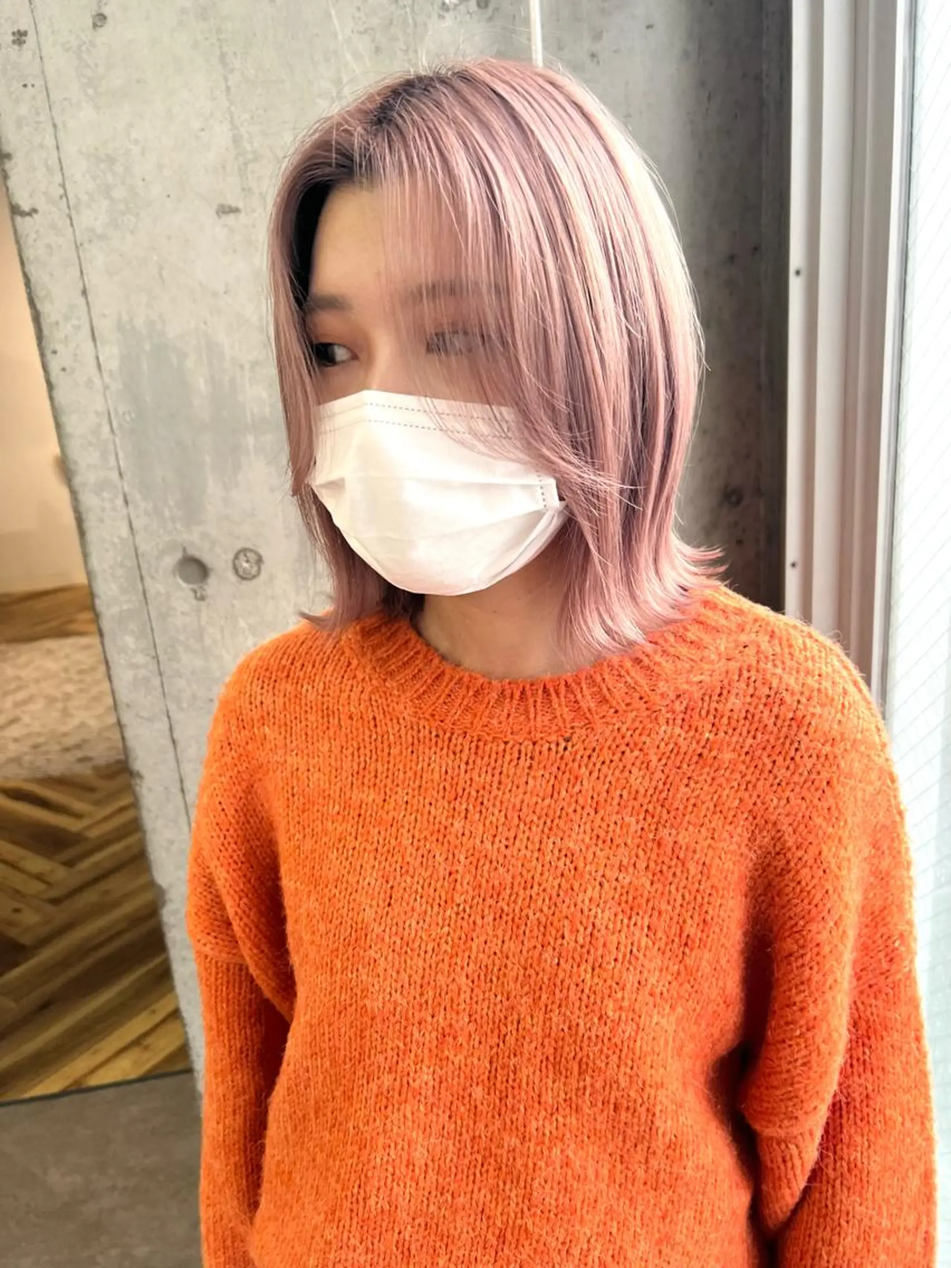 ミディアム 韓国風カラー ハイライト 韓国風ヘア レイヤーカット ヘアカラー トリートメント lani ブリーチ /ダブルカラーのヘアスタイル
