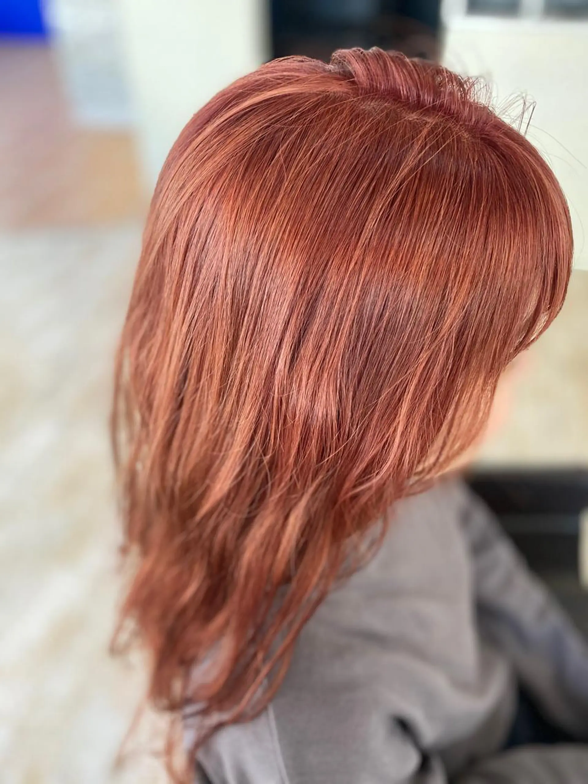 ミディアム カラー ハイトーンカラー オレンジ ヘアカラー トリートメント Agu hair clarus布施駅前所属・Agu 清尾 浩昭のヘアスタイル