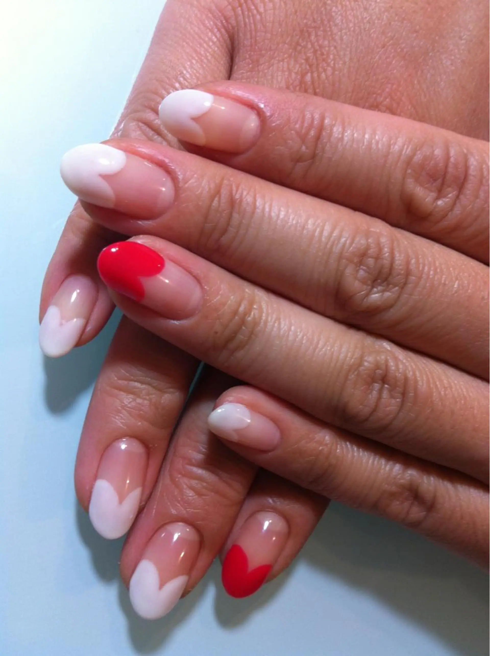 ネイル フレンチネイル ハート スカルプネイル atelier chic+のネイルデザイン