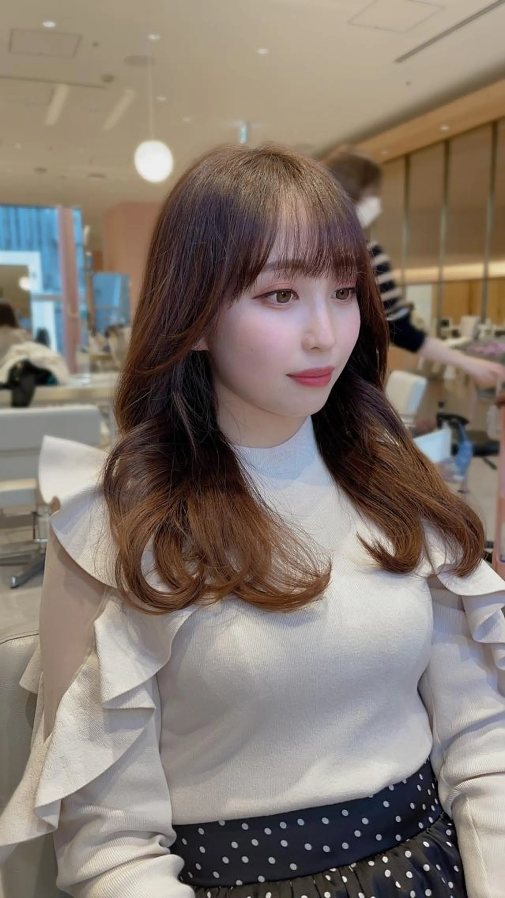 セミロング カラー 顔周り特化/韓国ヘア /レイヤー/吉野幸大のヘアスタイル