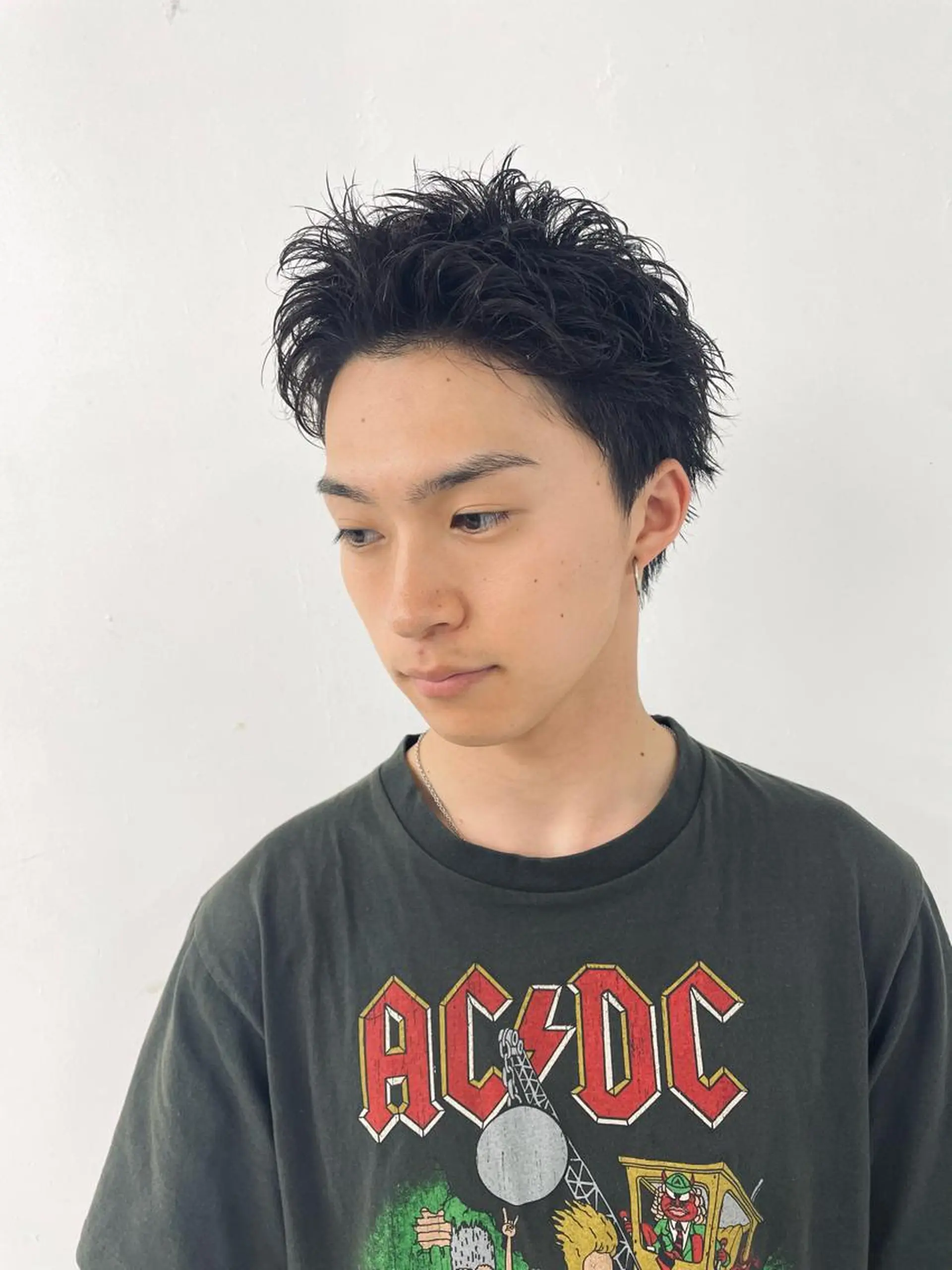 メンズ カット スパイキーパーマ 柏NO1 藤本葉のヘアスタイル