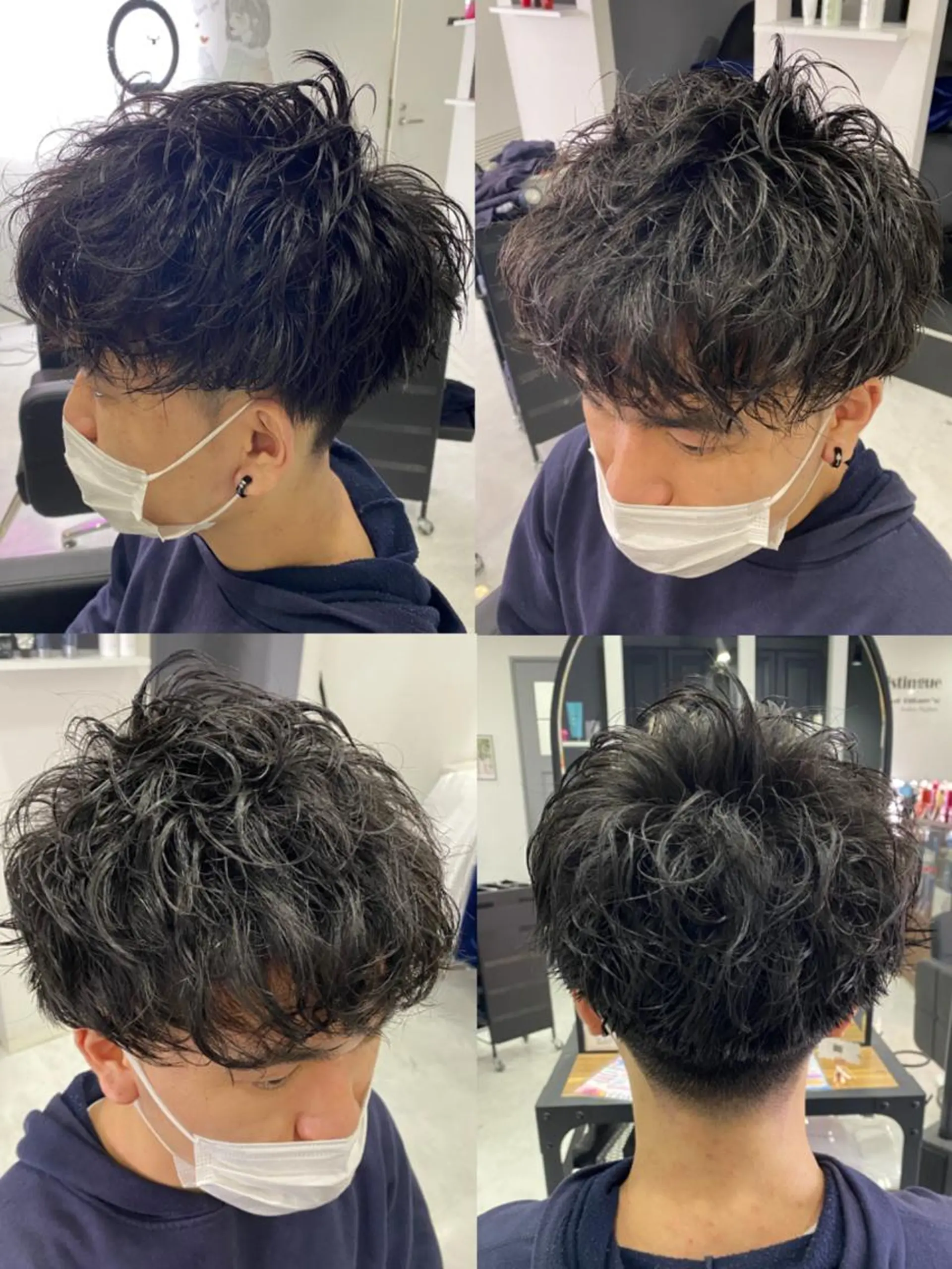 ショート カラー パーマ ヘアアレンジ メンズ カット パーマ 🍎パーマ/艶髪 カラー 渡辺一翔のヘアスタイル