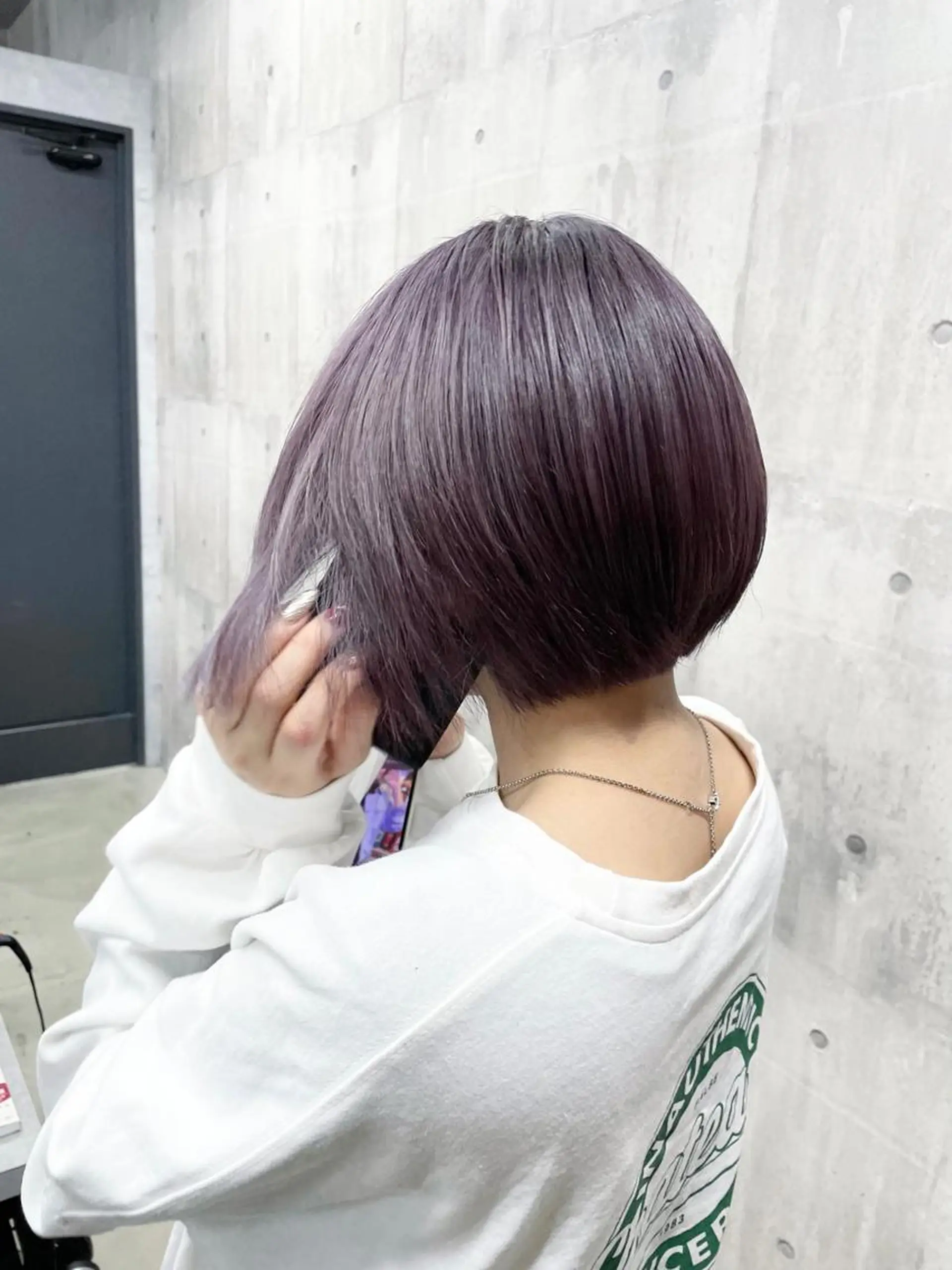 ショート カラー パープルカラー ヘアカラー LUXBE LUCE ひなののヘアスタイル