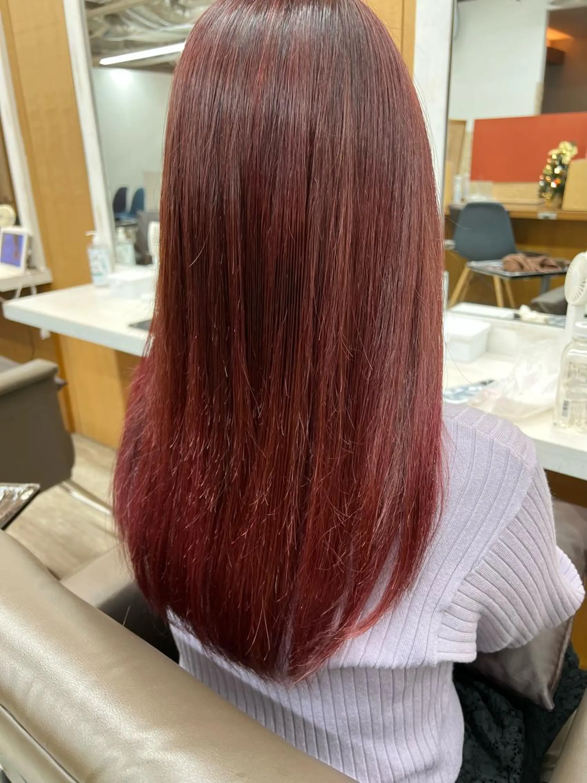 ロング カラー カシス ピンクカラー 透明感カラー/ イルミナカラーヒロキのヘアスタイル