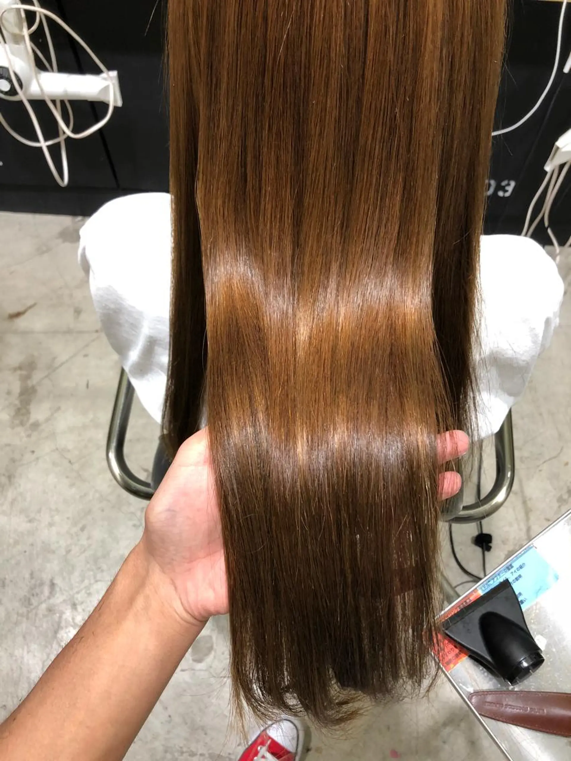 ロング パーマ ハイライト 髪質改善 縮毛矯正 ヘアカラー 舘野 太嘉宏のヘアスタイル