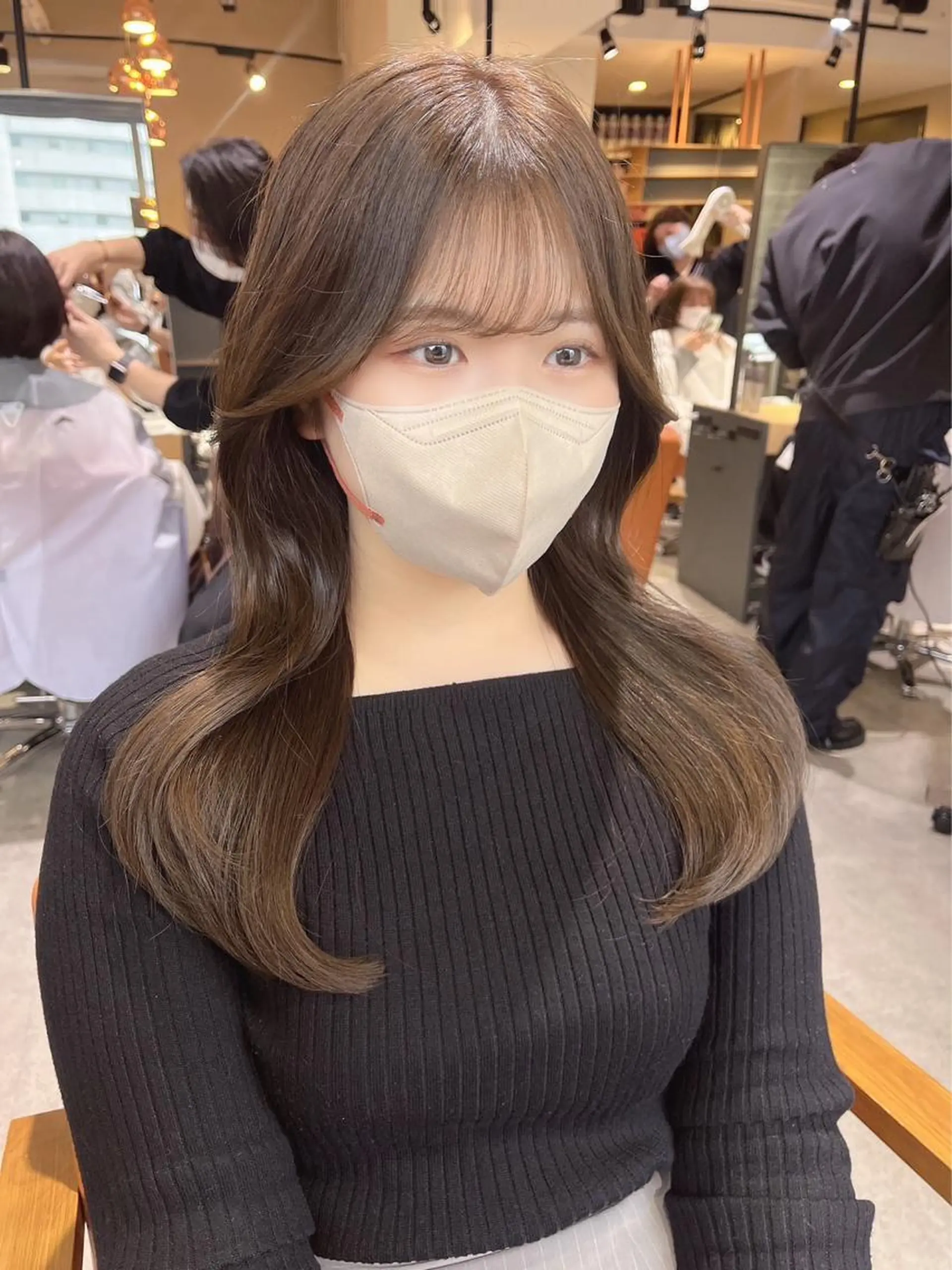 ロング 韓国風ヘア 奥田 蓮のヘアスタイル