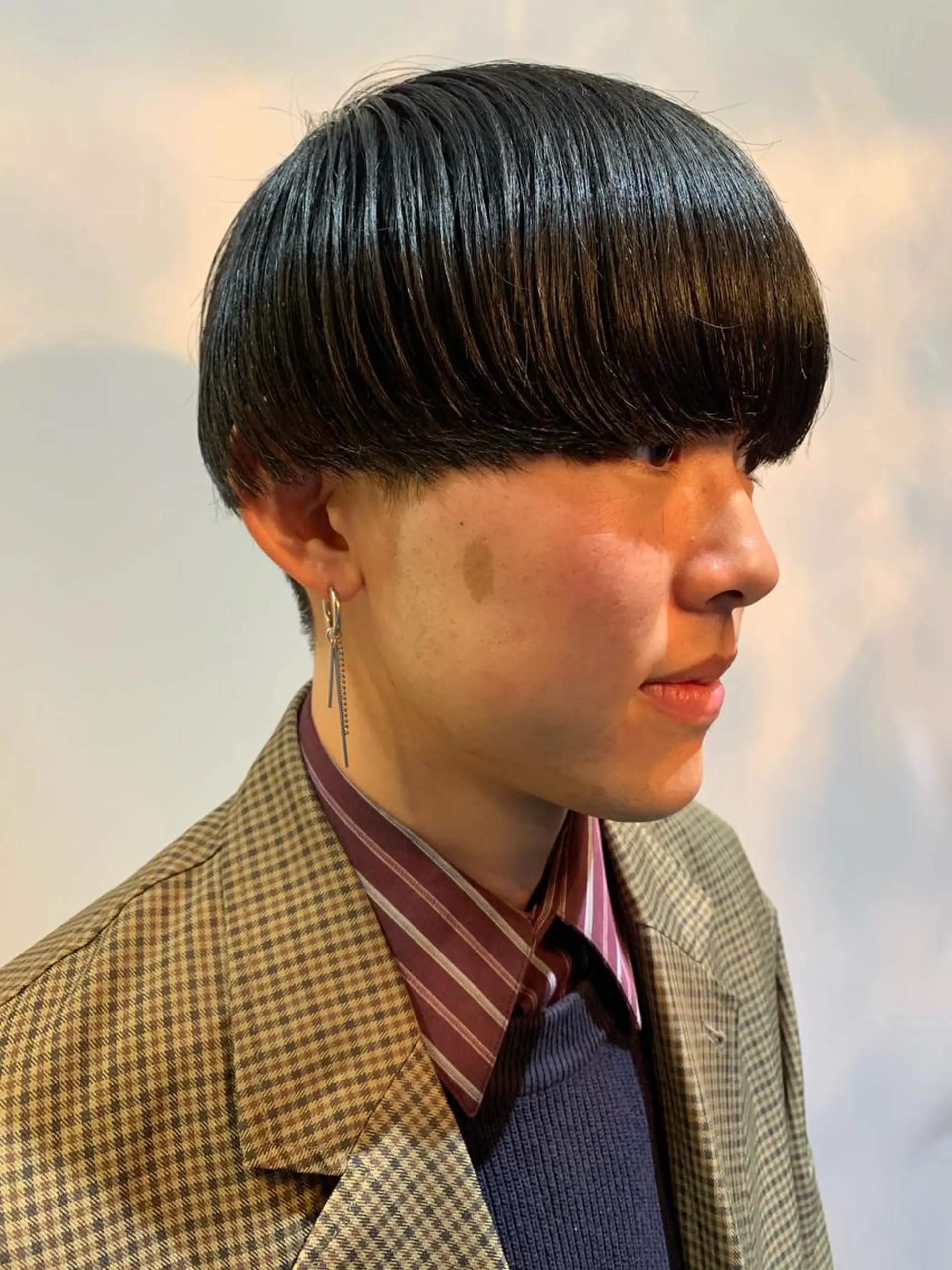 メンズ マッシュ カット ウルフ、レイヤー 、メンズカットSHOのヘアスタイル