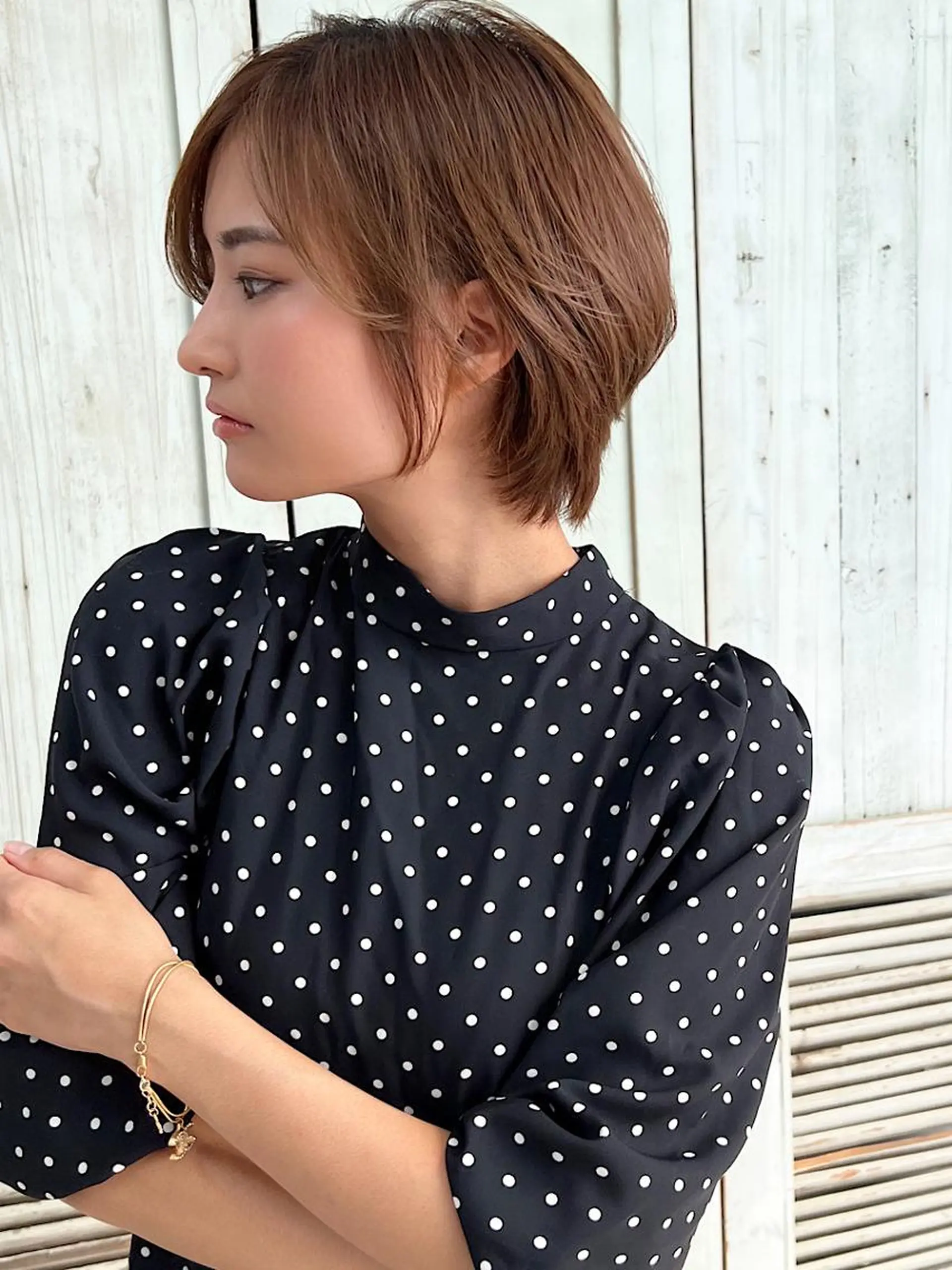 ショート カラー ボブ レイヤーカット カット ヘアカラー トリートメント 森島 久美子のヘアスタイル