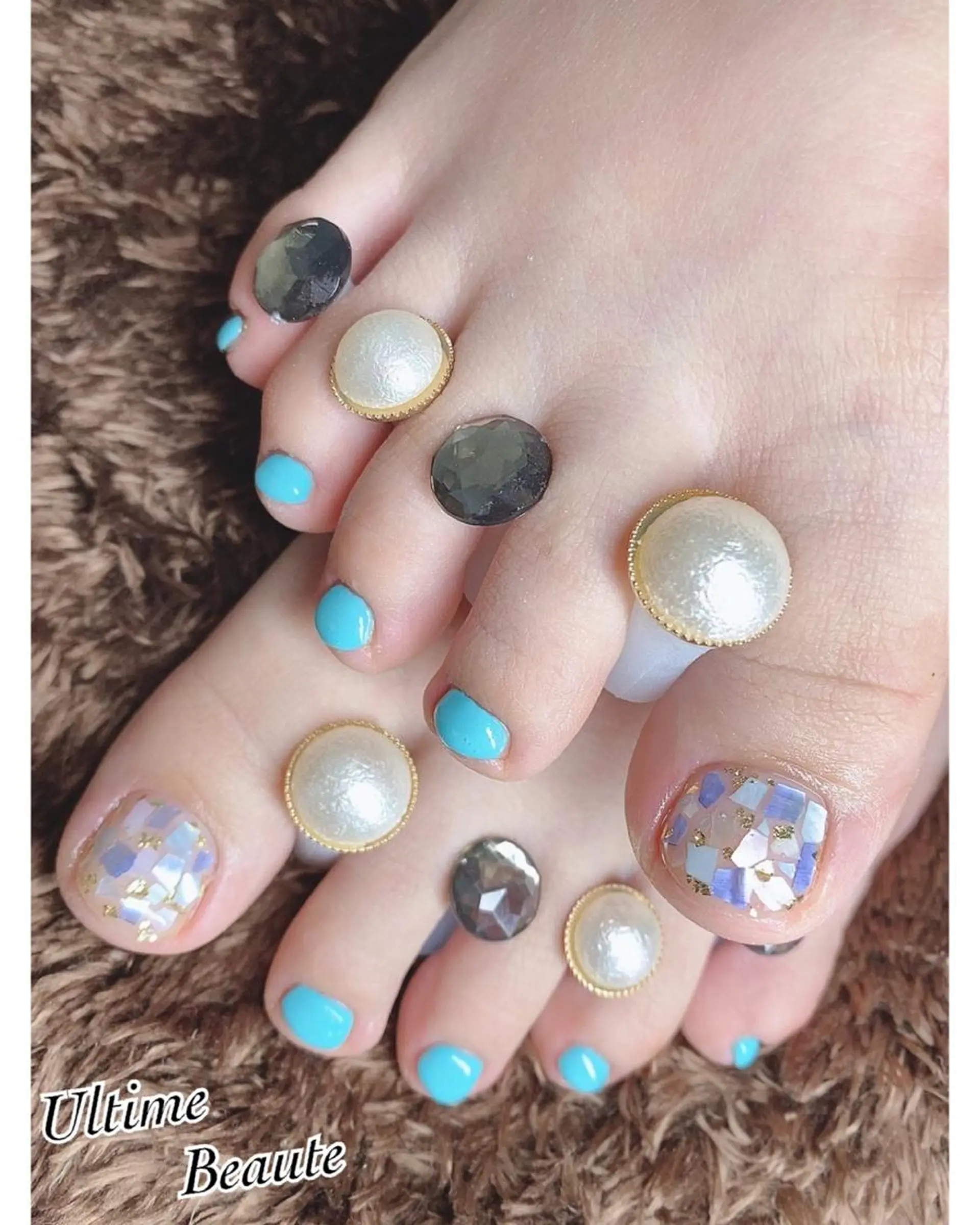 ネイル ブルー 石塚 亜矢加のネイルデザイン