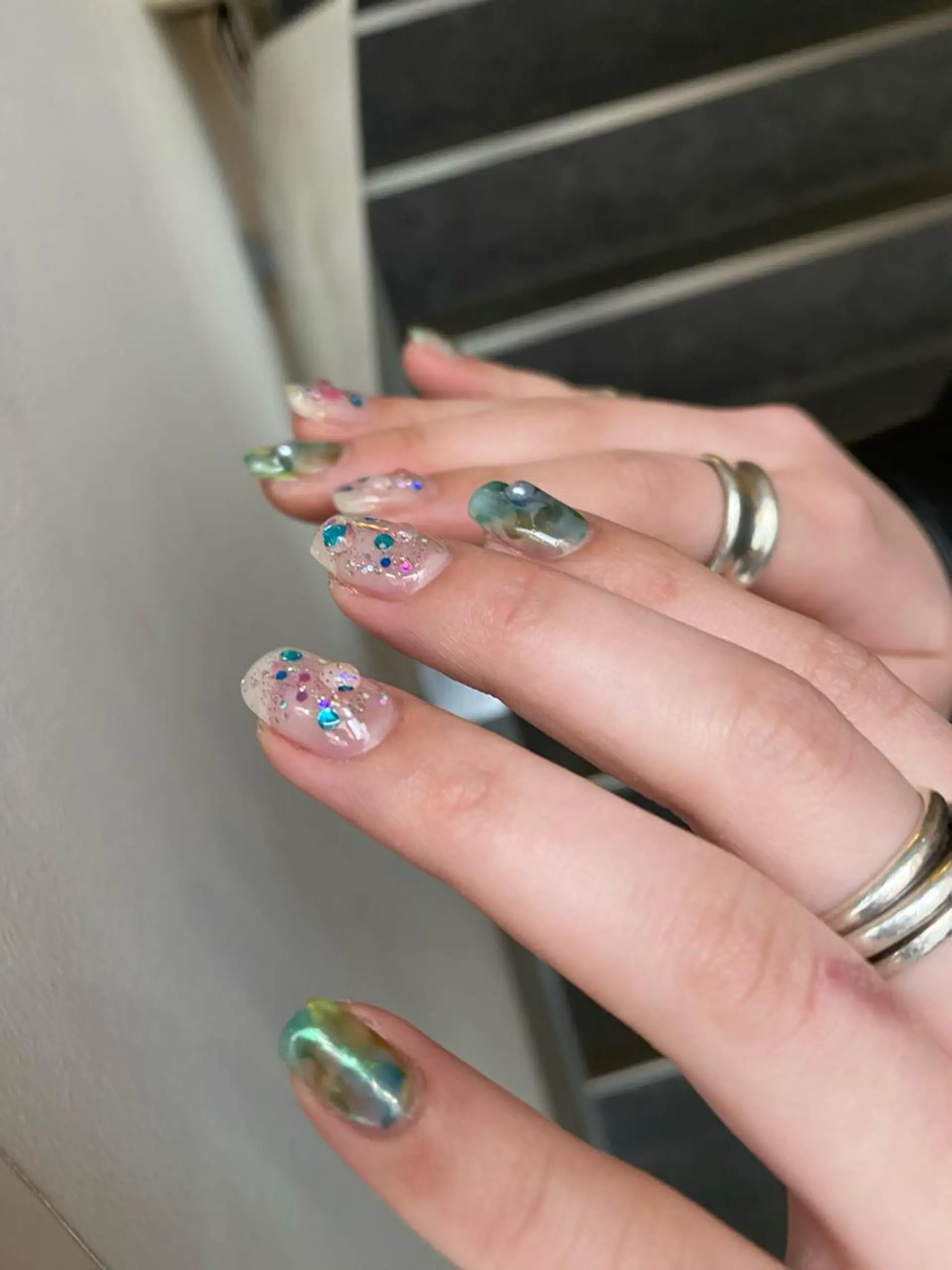 ネイル ニュアンスネイル 春ネイル ハンドネイル 草加ニュアンスネイル 🌚hersのネイルデザイン