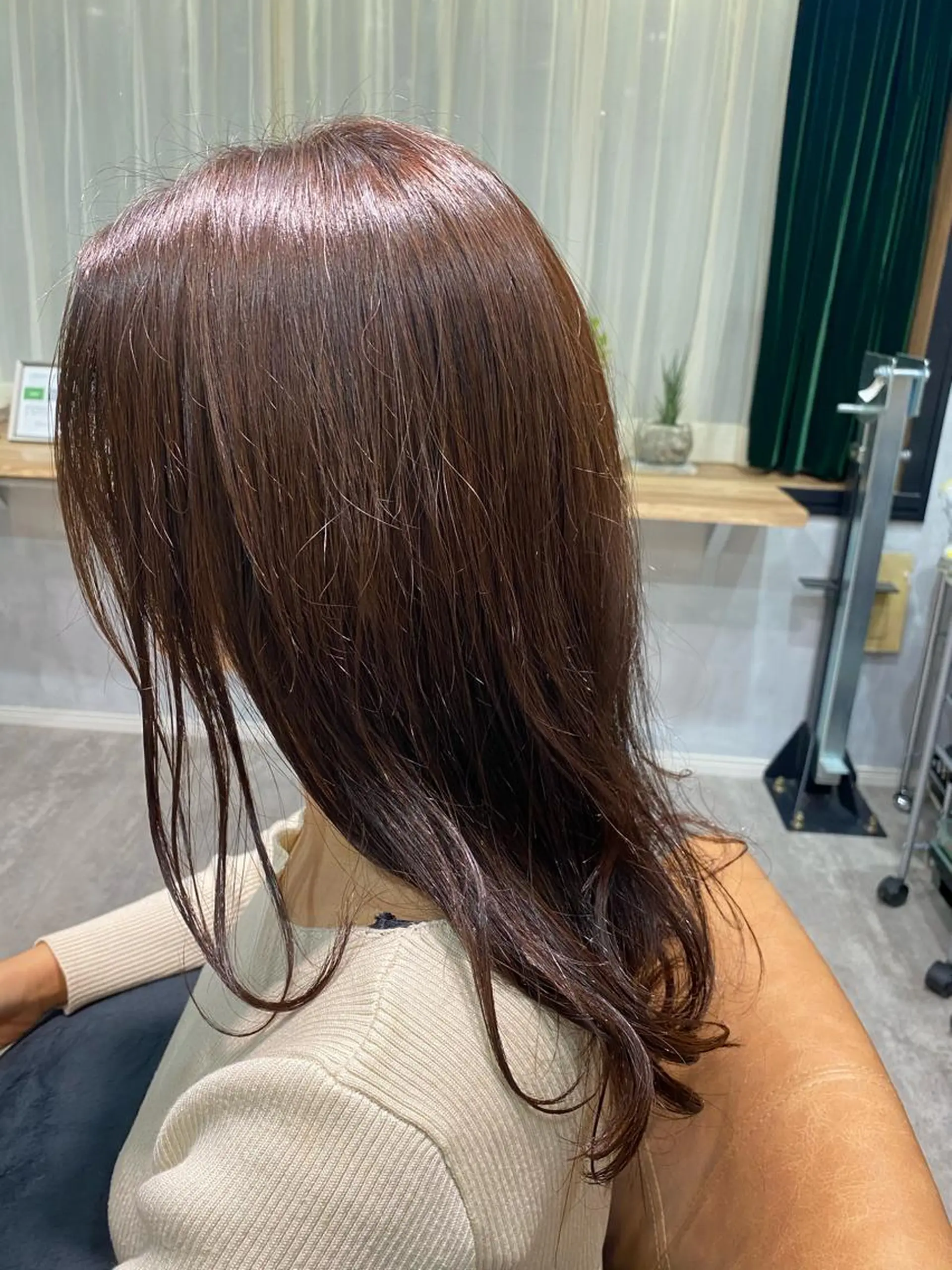 ロング カラー オレンジ ピンクカラー ヘアカラー 大久保 優香のヘアスタイル