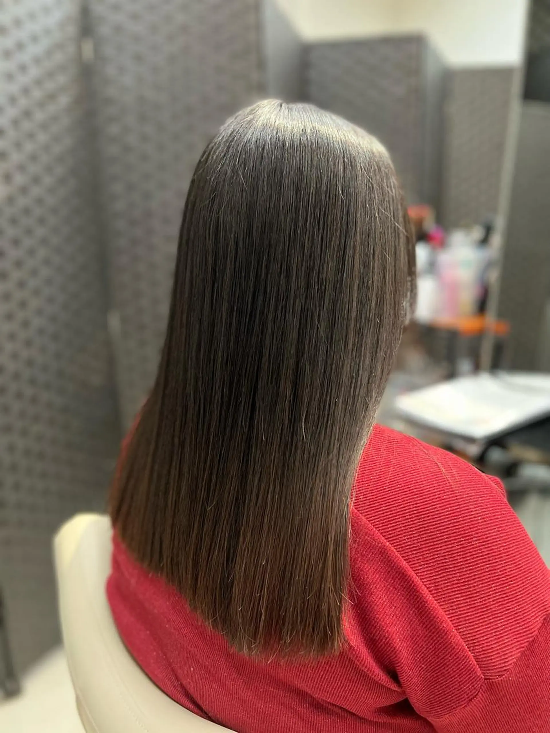 セミロング くせ毛 髪質改善 縮毛矯正 トリートメント 【似合わせカラー】 西口嶺河のヘアスタイル