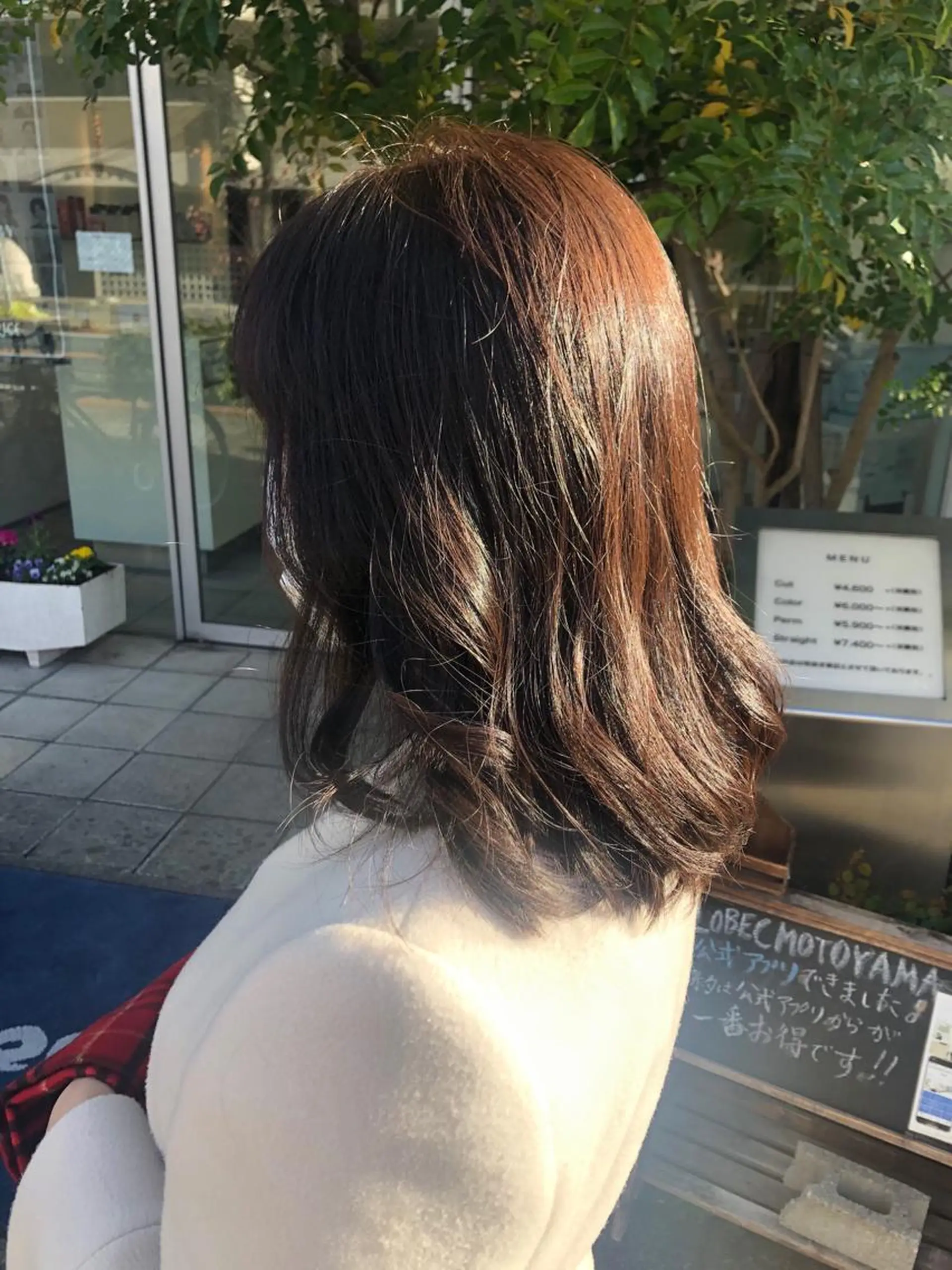 ミディアム カラー ブラウンカラー チョコレートブラウン 縮毛矯正 カット ヘアカラー 千種区/くせ毛カット /尾島光季のヘアスタイル