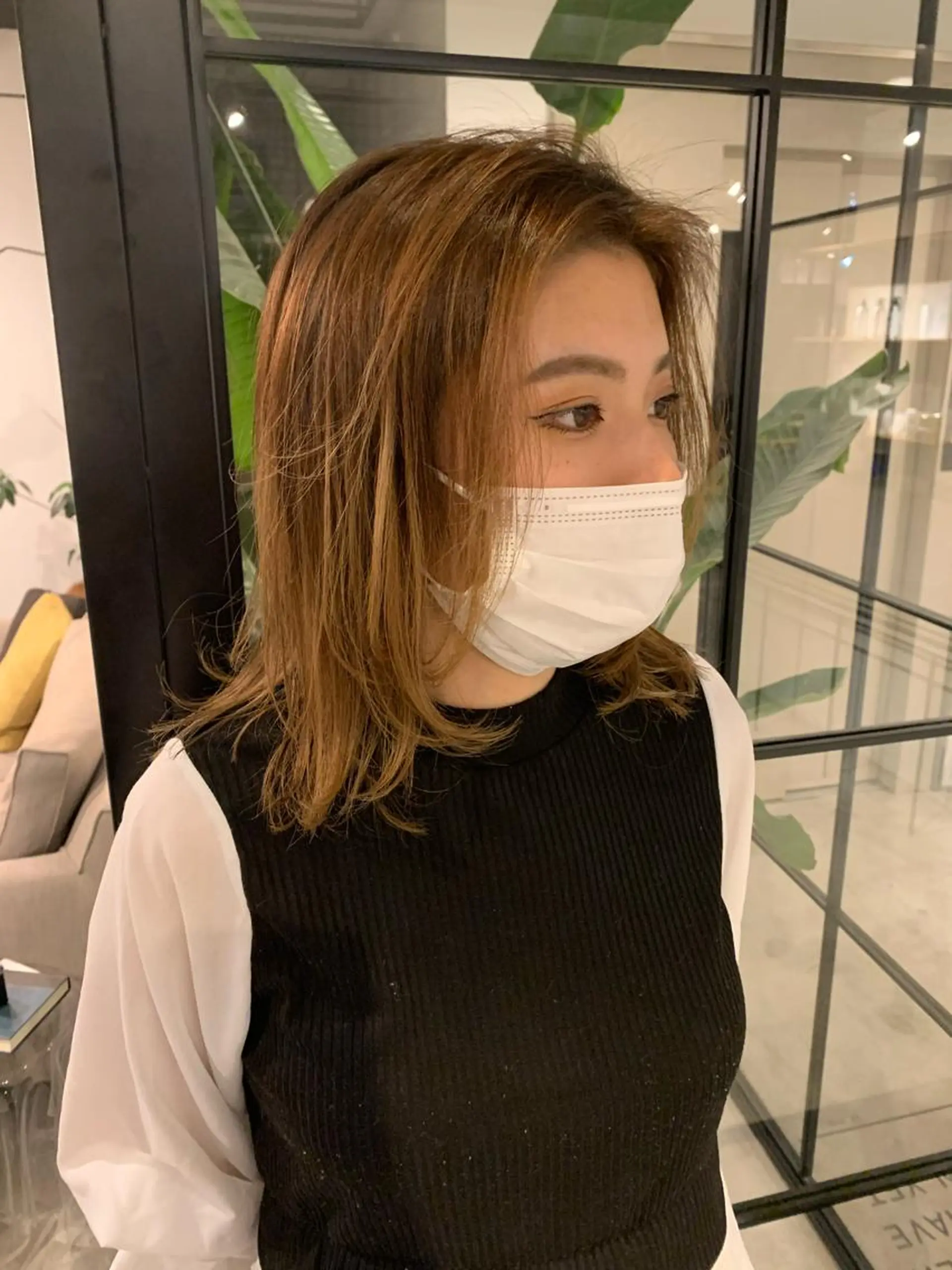 ミディアム ピンクベージュ/新潟 万代/高橋桃葉🍑のヘアスタイル