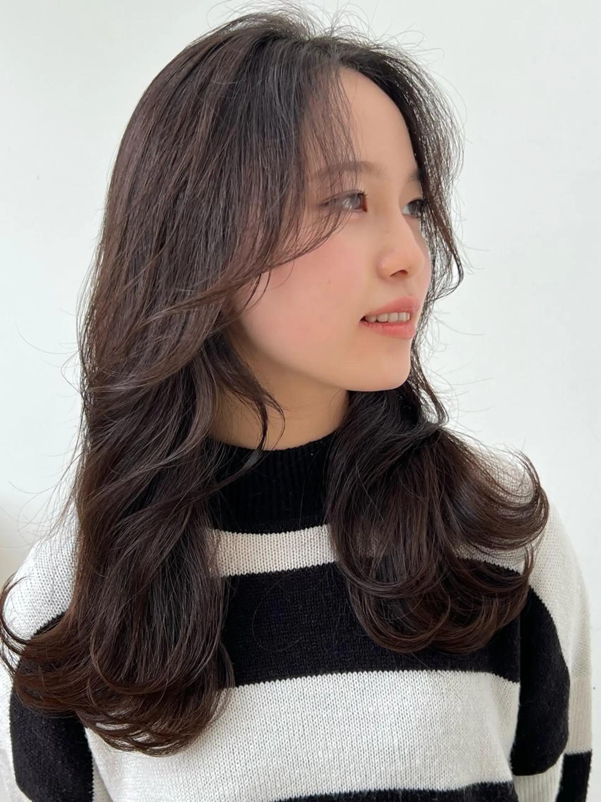 ミディアム 顔まわりレイヤー 顔周りカット レイヤーカット 《カット¥0》 朝山良徳のヘアスタイル