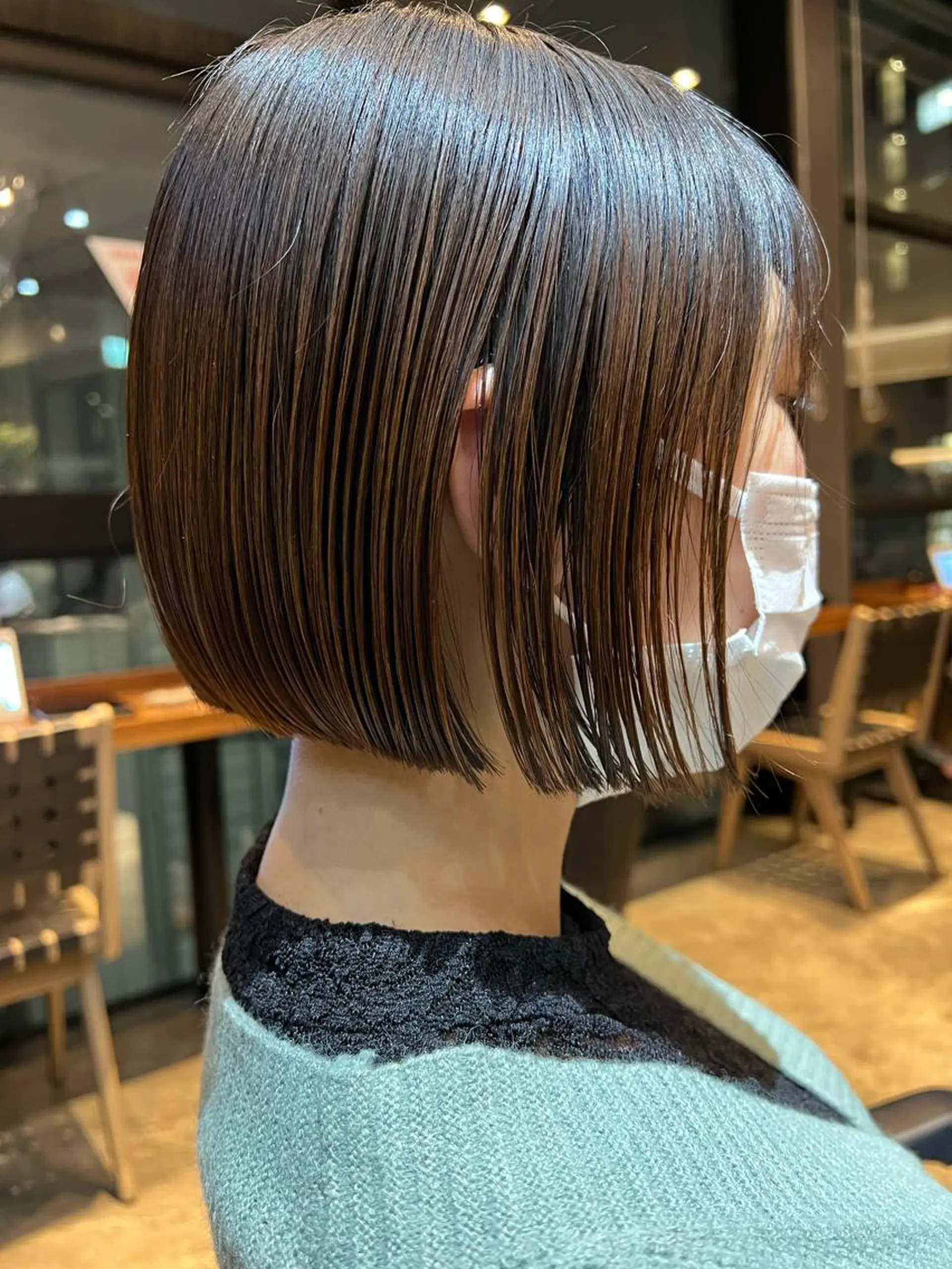 ショート パーマ 切りっぱなしボブ ボブ 波巻きスパイラルパー マ/シャドウパーマ駿のヘアスタイル