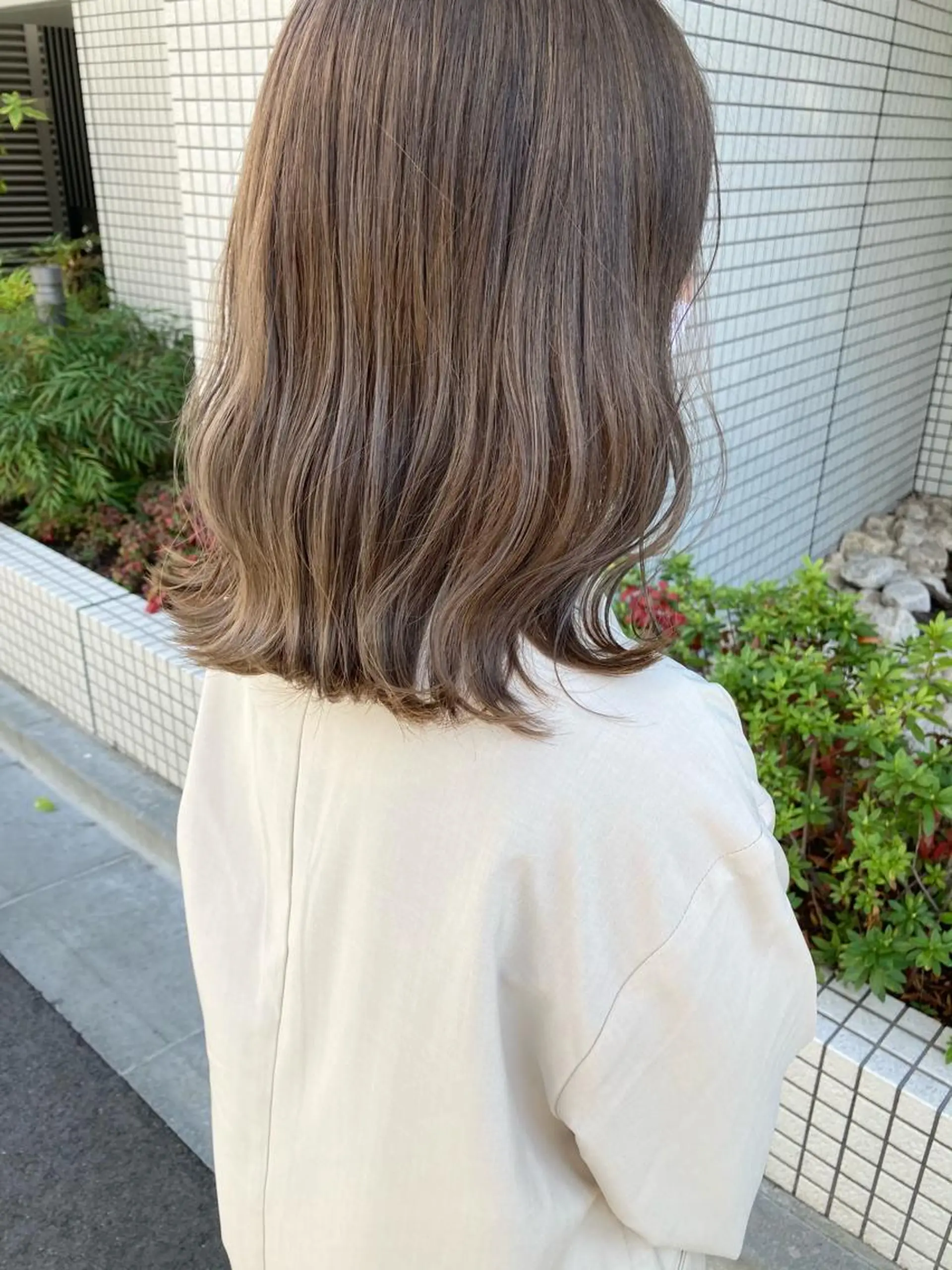 ミディアム ✨色持ちの良い艶 カラー✨蟹江真世のヘアスタイル