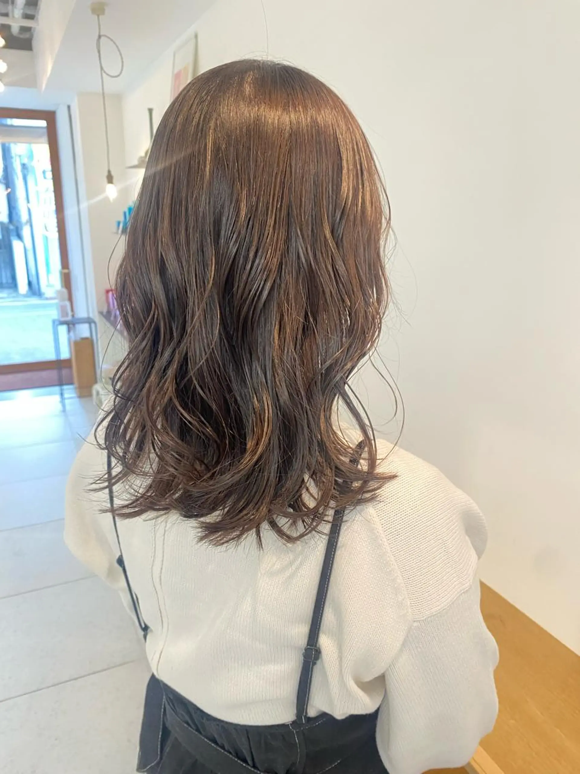 ミディアム カラー ヘアカラー トリートメント 安永 涼のヘアスタイル