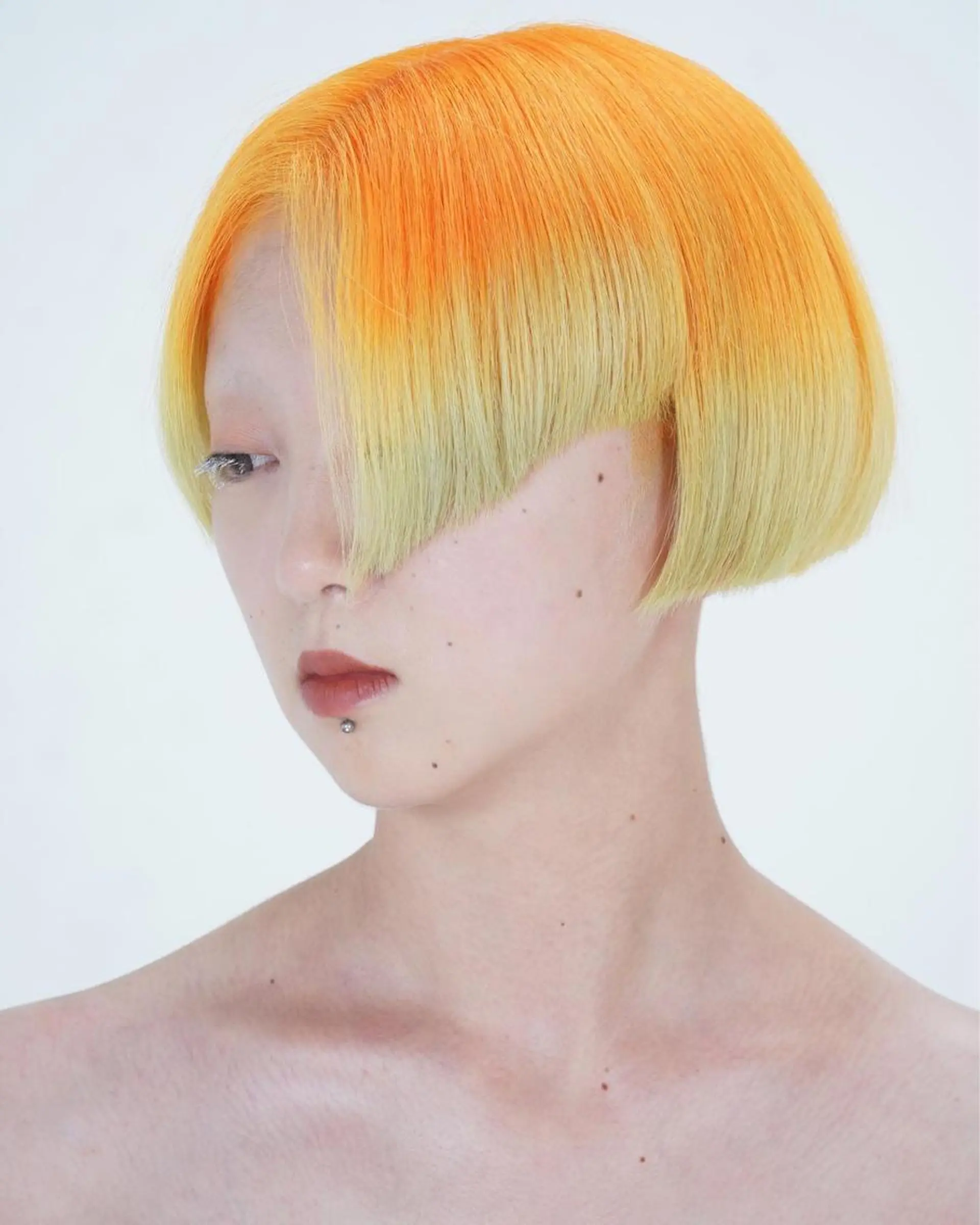 ショート カラー ヘアアレンジ マツエク・マツパ ブリーチ ケアブリーチ ハイトーンカラー オレンジ カラーマツエク 🌈派手髪エクステ ブレイズ🌈ひろとのヘアスタイル