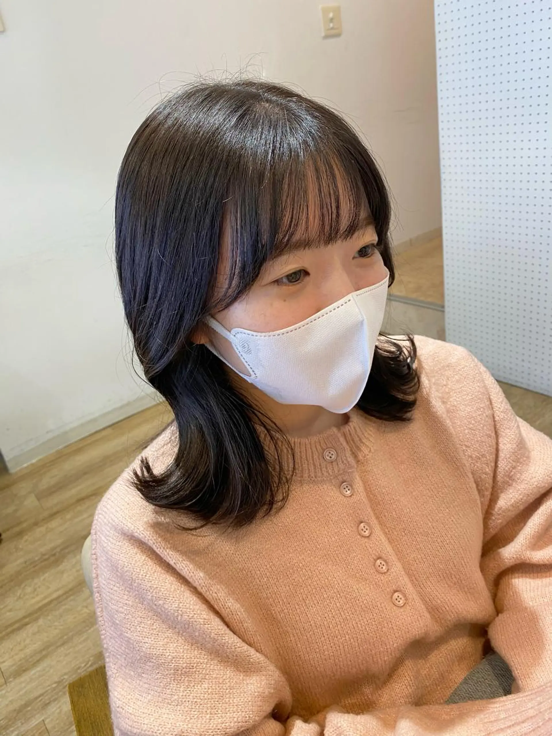 ミディアム くびれヘア 韓国風ヘア カット ヘアカラー トリートメント 🫧顔周りカット 🫧樫村優香のヘアスタイル