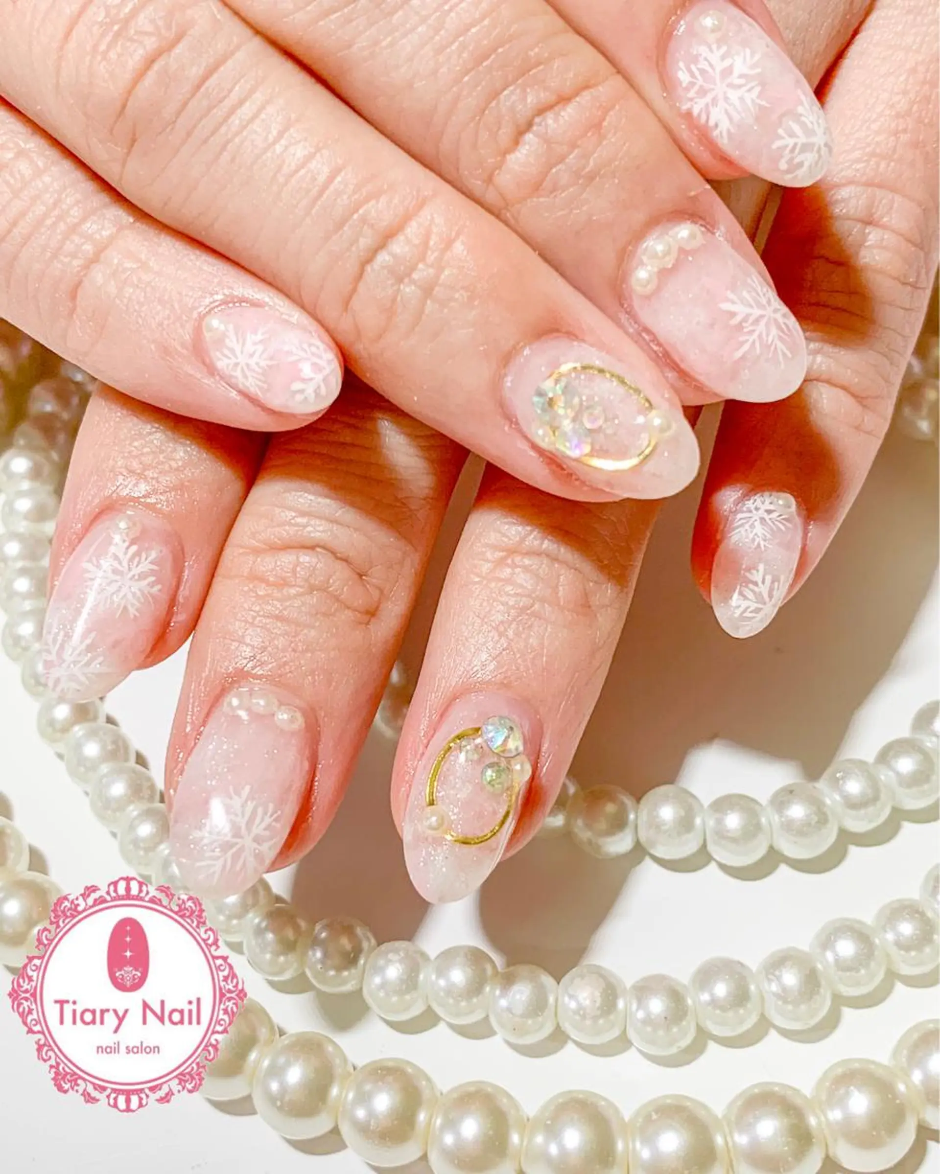 ネイル 桜ネイル 成人式 オフィスネイル ハンドネイル 💗🪽Tiary Nail🪽💗のネイルデザイン