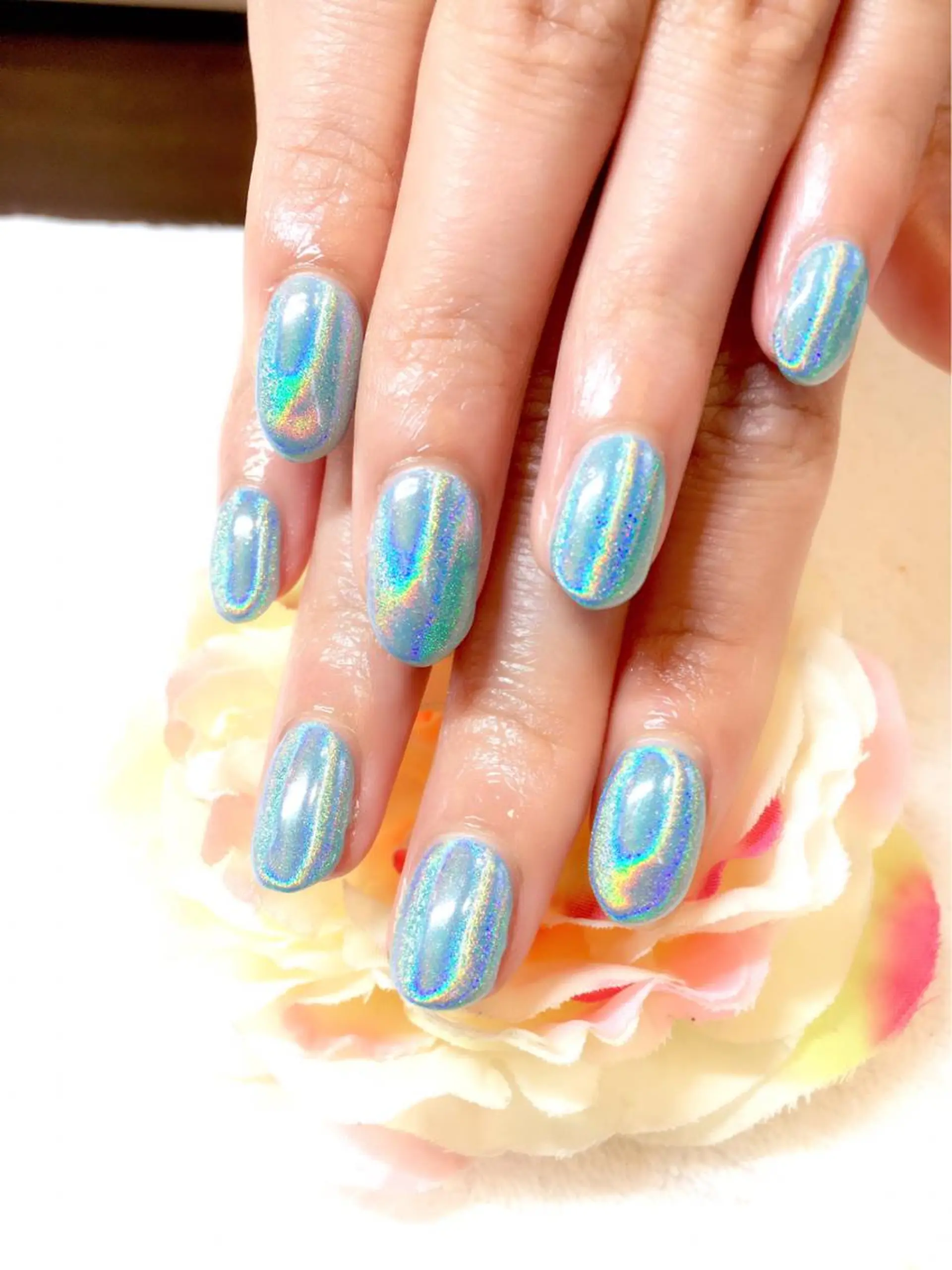 ネイル フットネイル ジェルネイル ミラーネイル パラジェル 春ネイル clover nailのネイルデザイン