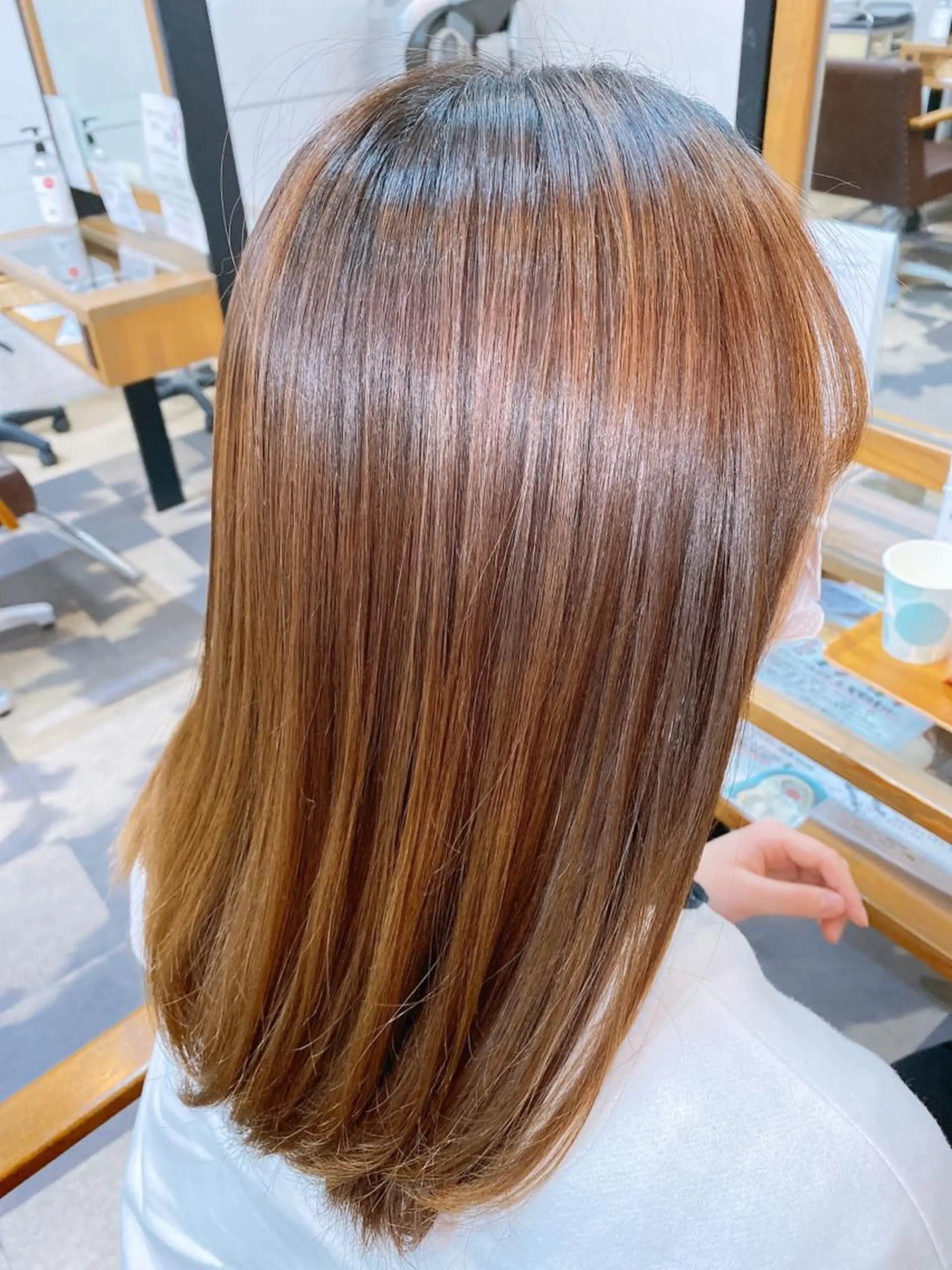 セミロング くせ毛 縮毛矯正 BRAS ナカガワのヘアスタイル