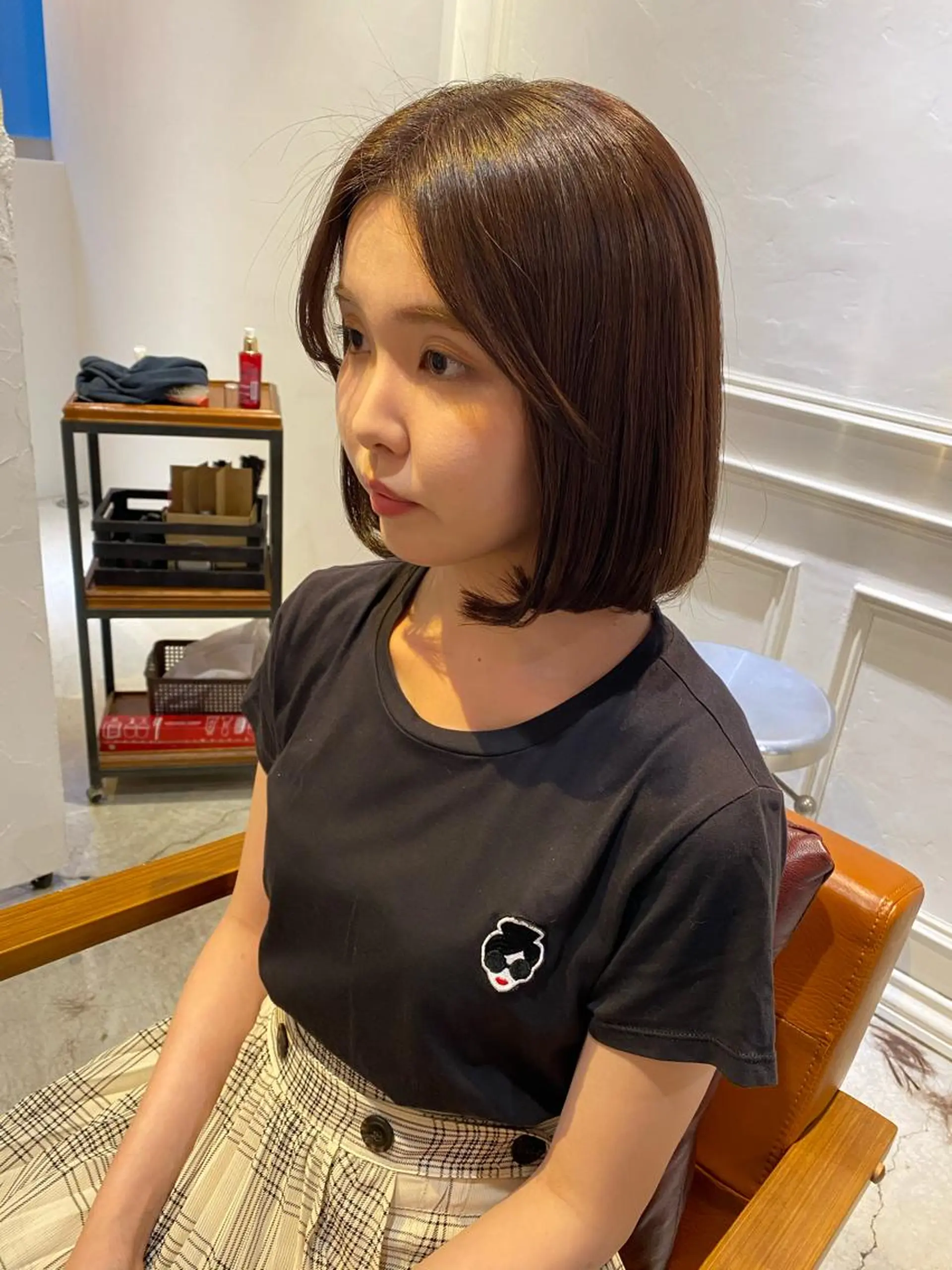 ミディアム カラー ヘアアレンジ ボブ タンバルモリ カット ヘアカラー トリートメント ヘッドスパ 小林 佳祐のヘアスタイル
