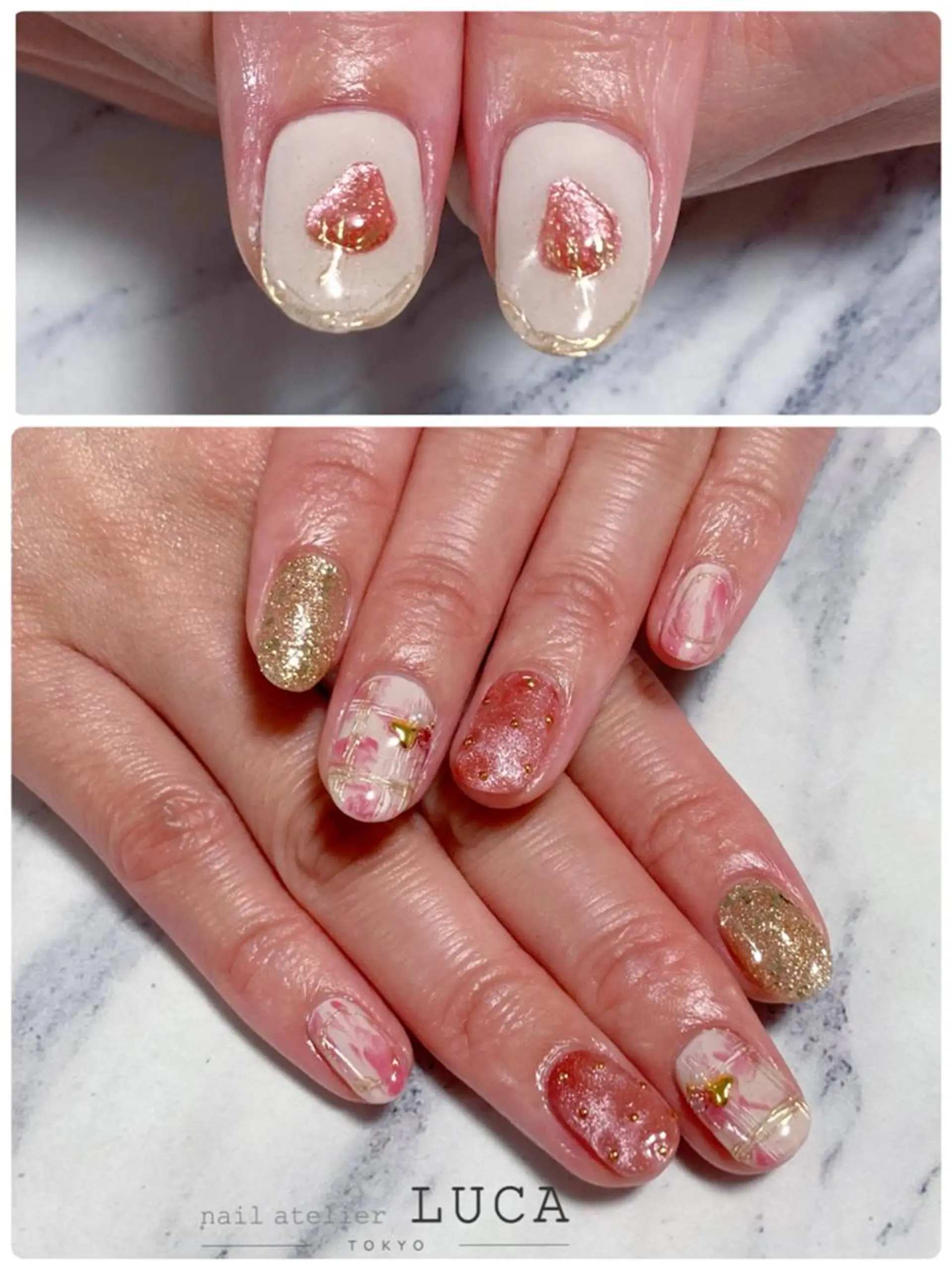 ネイル アートネイル オーロラネイル クリアネイル 長さ出し フットネイル ハンドネイル ネイルアトリエルカ スタッフのネイルデザイン